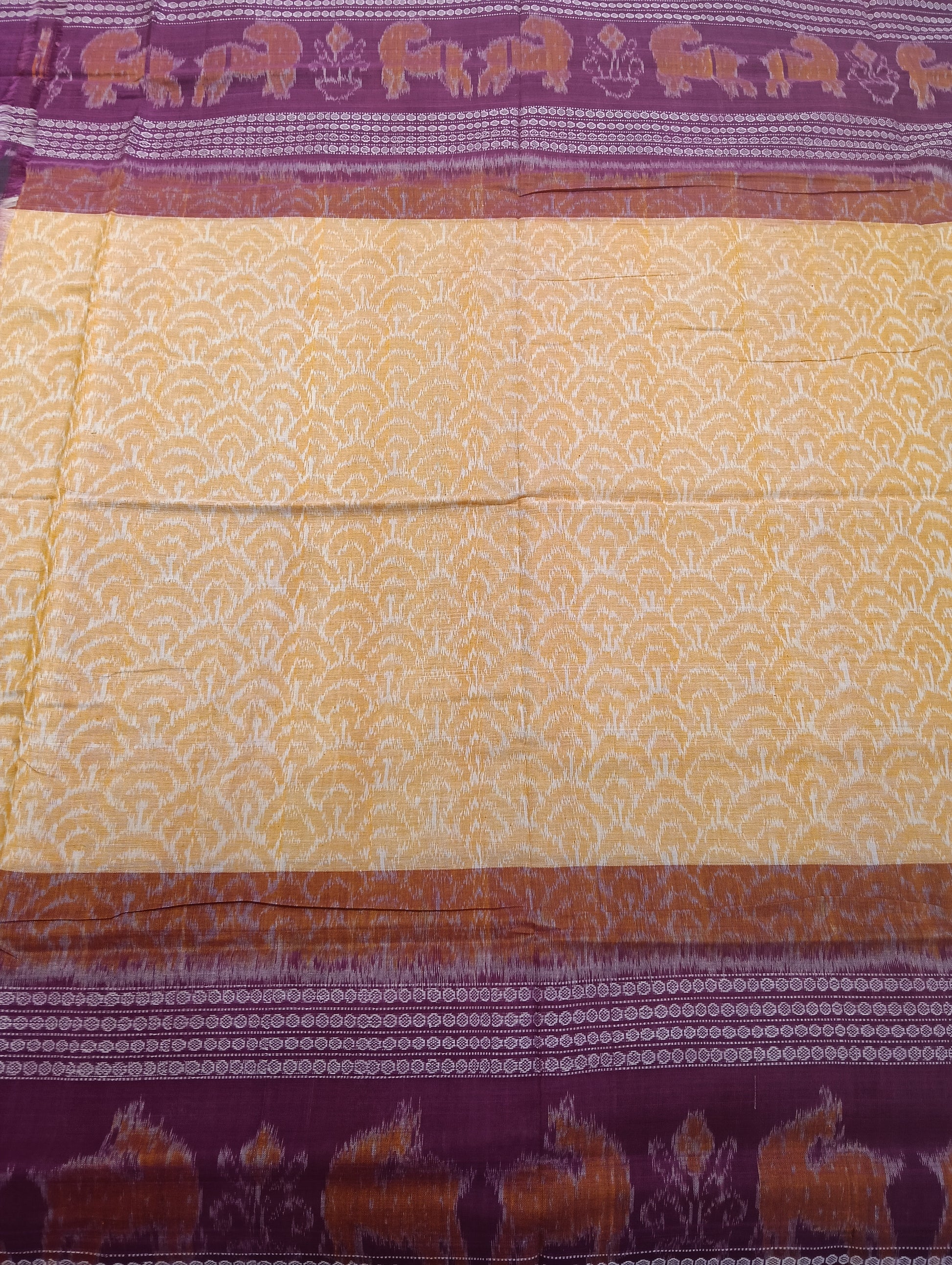 Orange pink double border - Tilottama