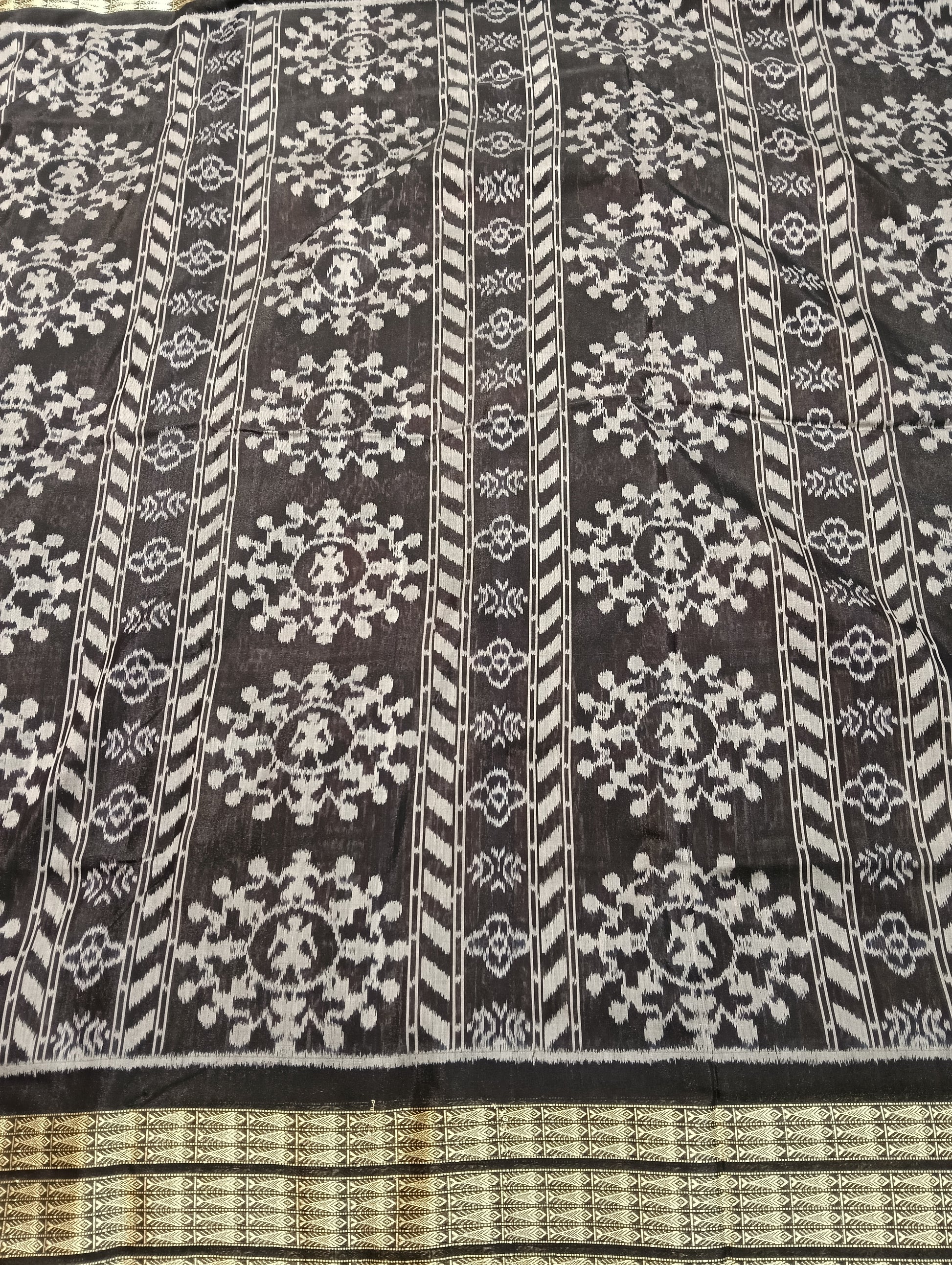Black merron patta border sambalpuri saree - Tilottama