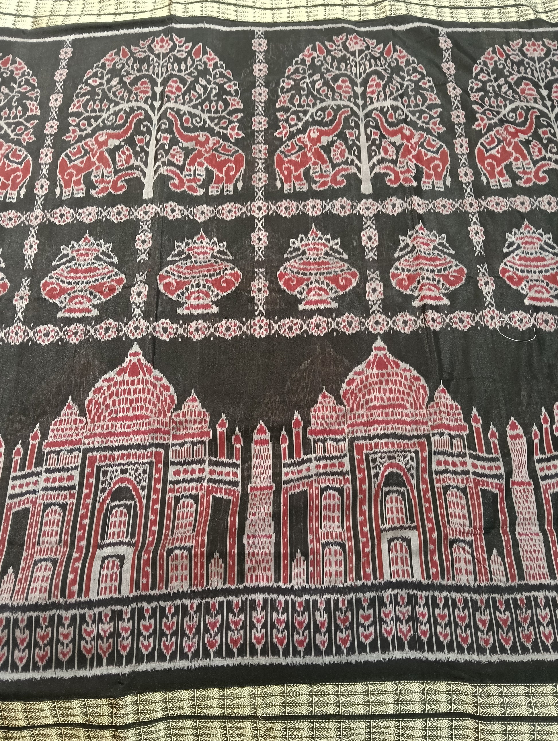 Black merron patta border sambalpuri saree - Tilottama