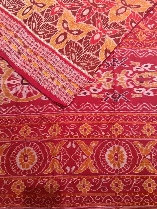 Merron coffe cotton sambalpuri saree - Tilottama