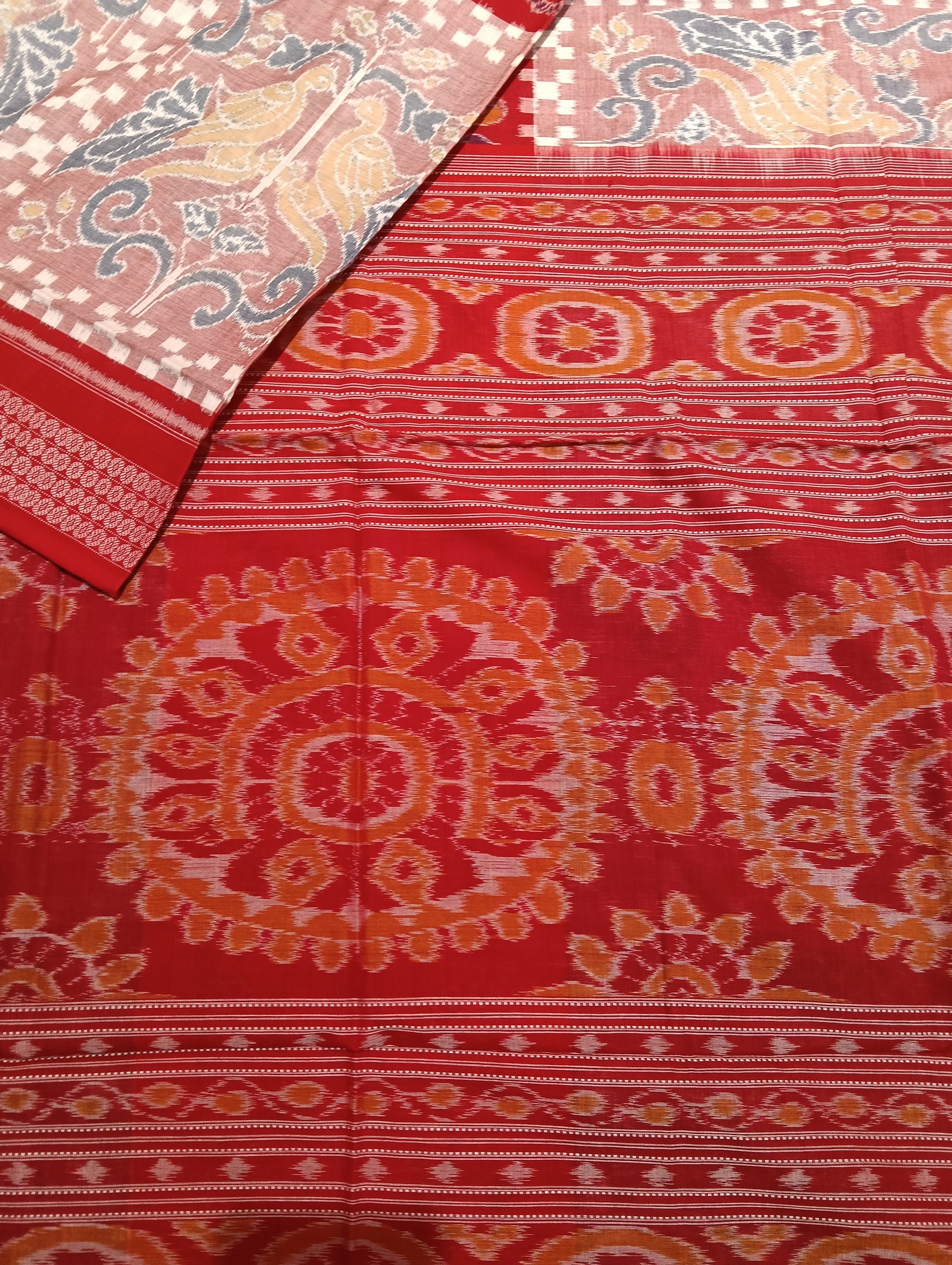 White red cotton sambalpuri saree - Tilottama