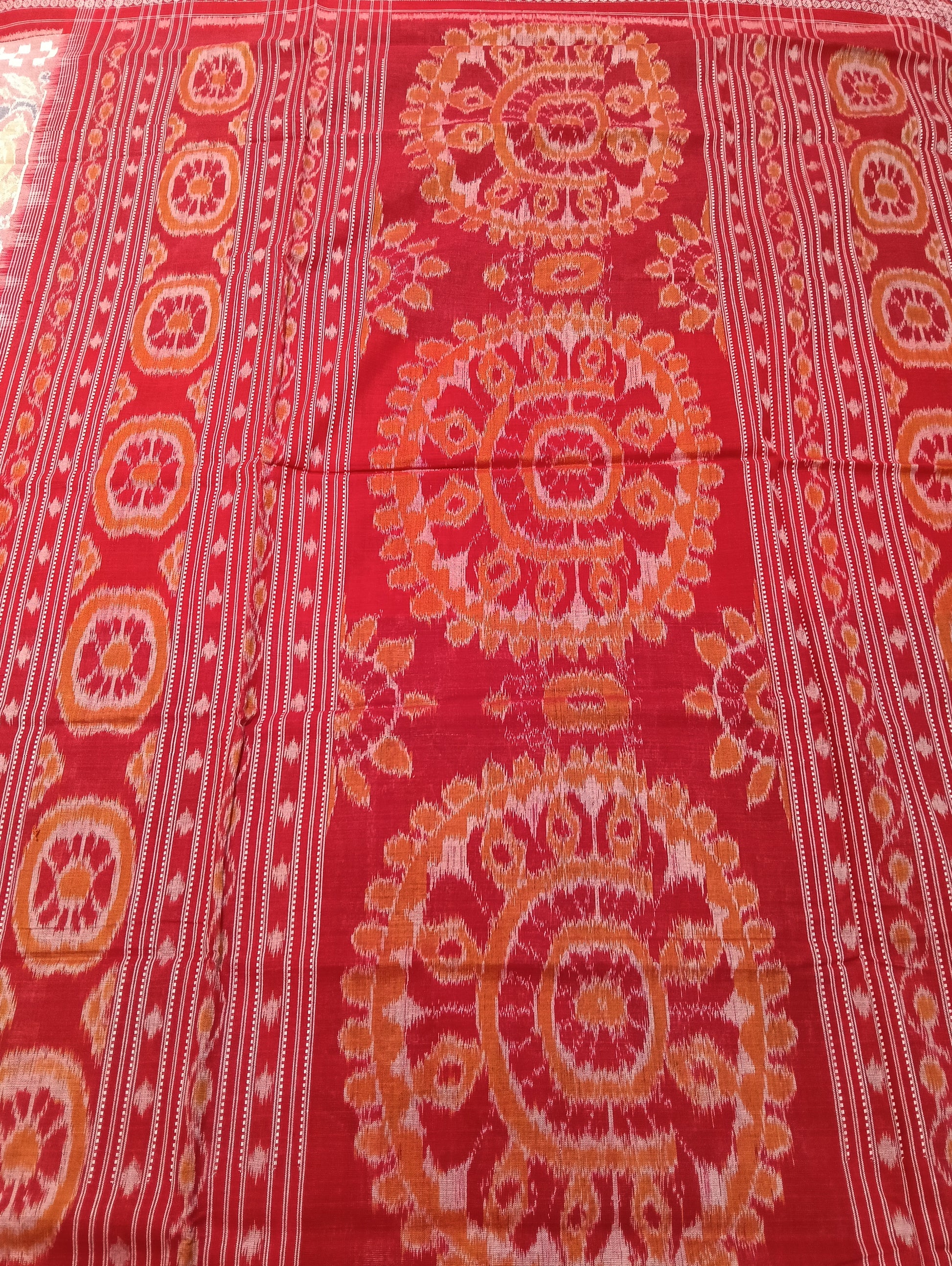 White red cotton sambalpuri saree - Tilottama