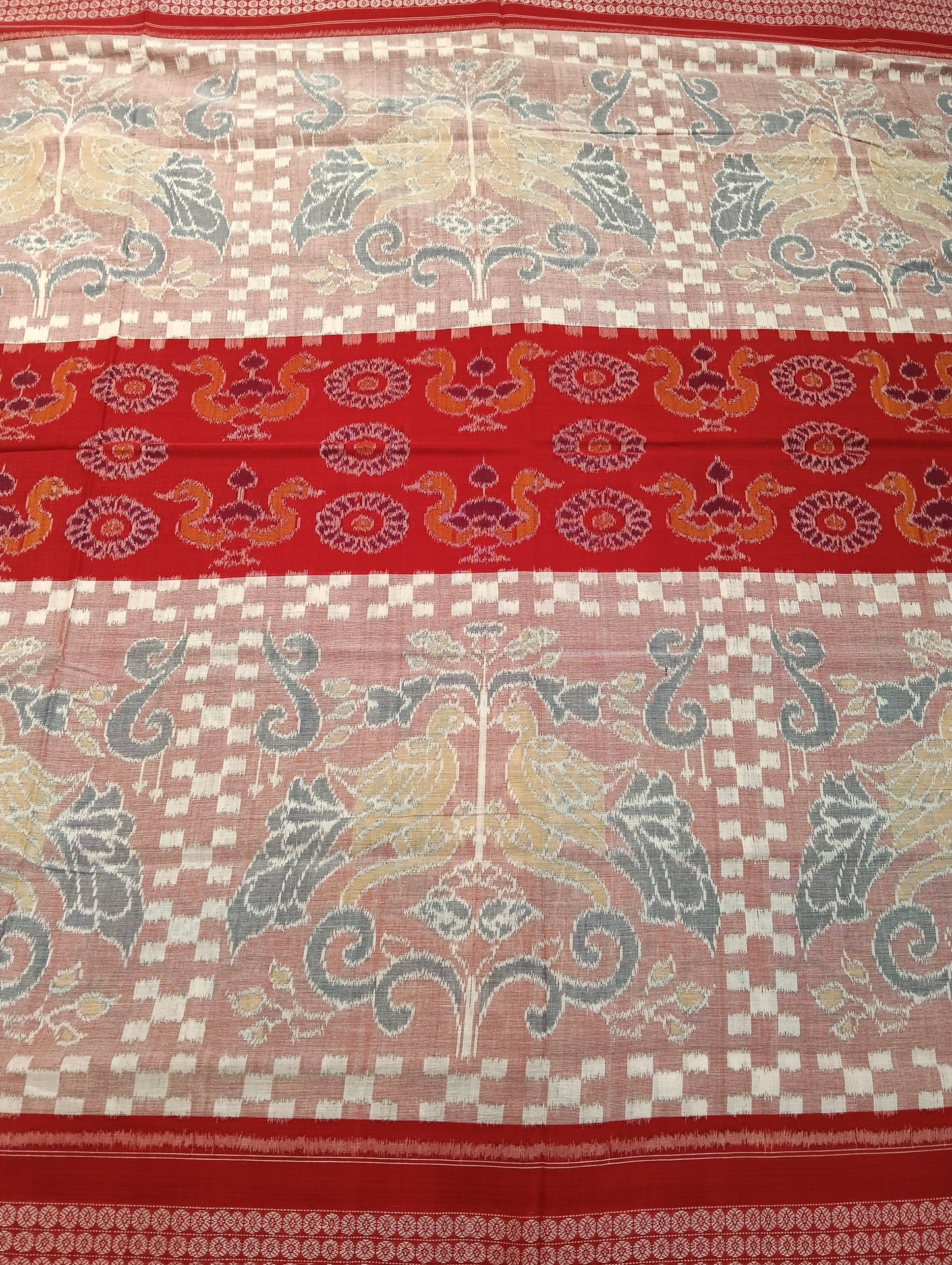 White red cotton sambalpuri saree - Tilottama