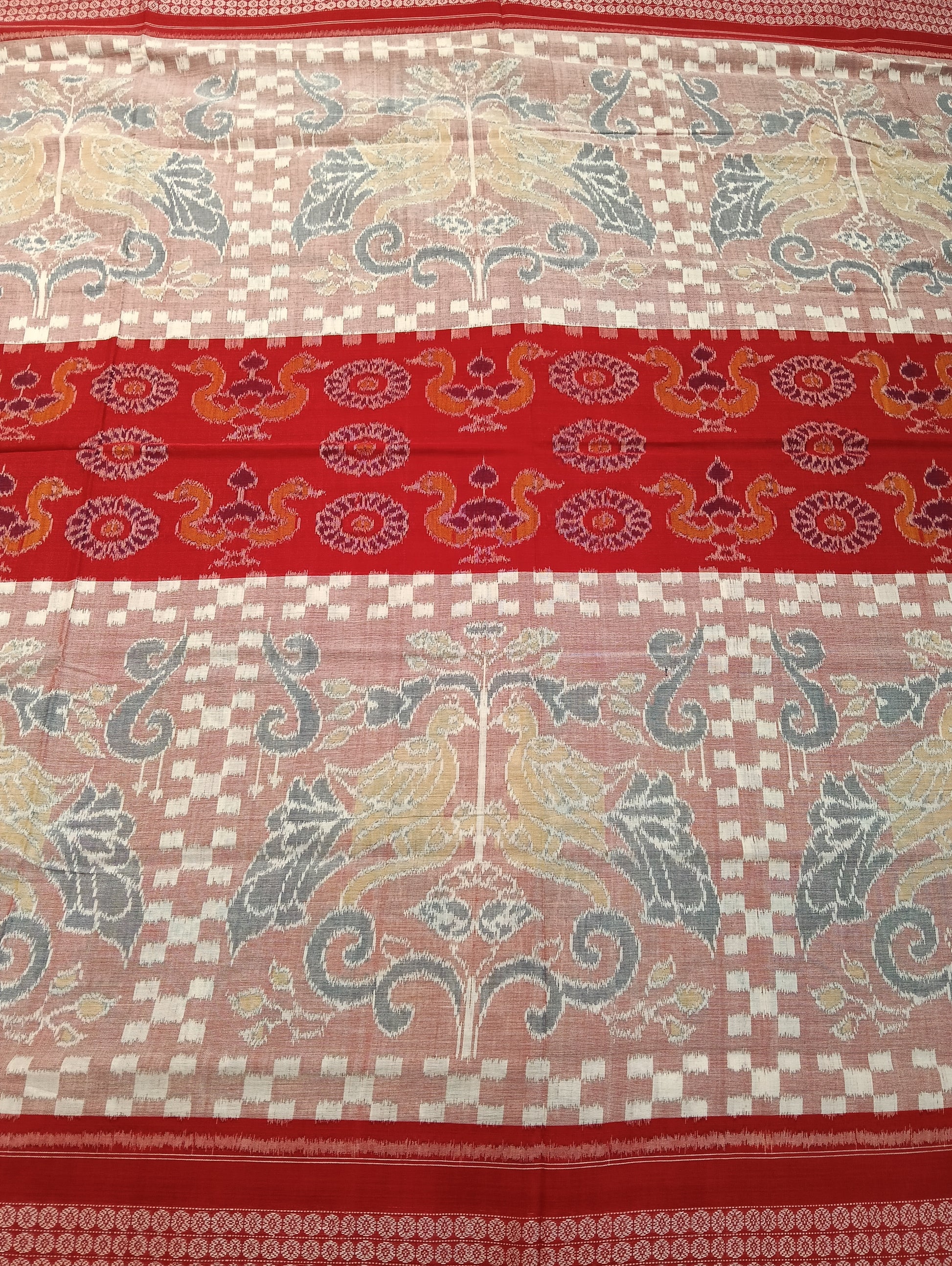 White red cotton sambalpuri saree - Tilottama