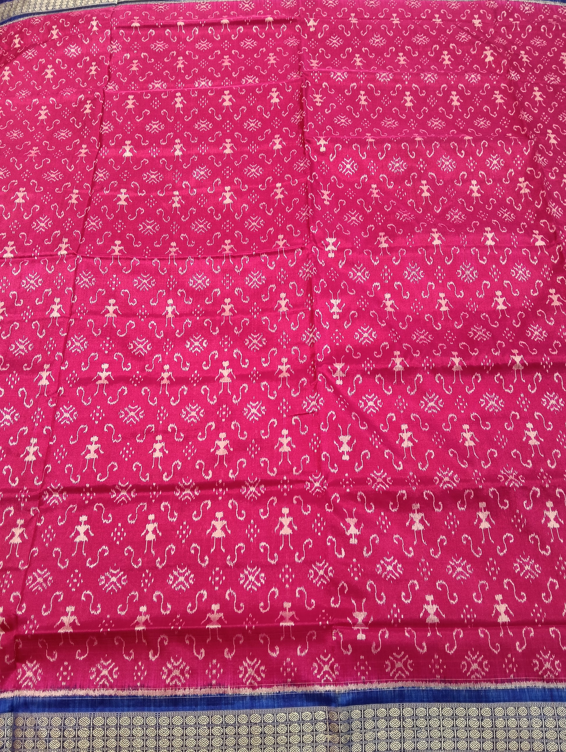 Pink Blue Sambalpuri silk saree - Tilottama