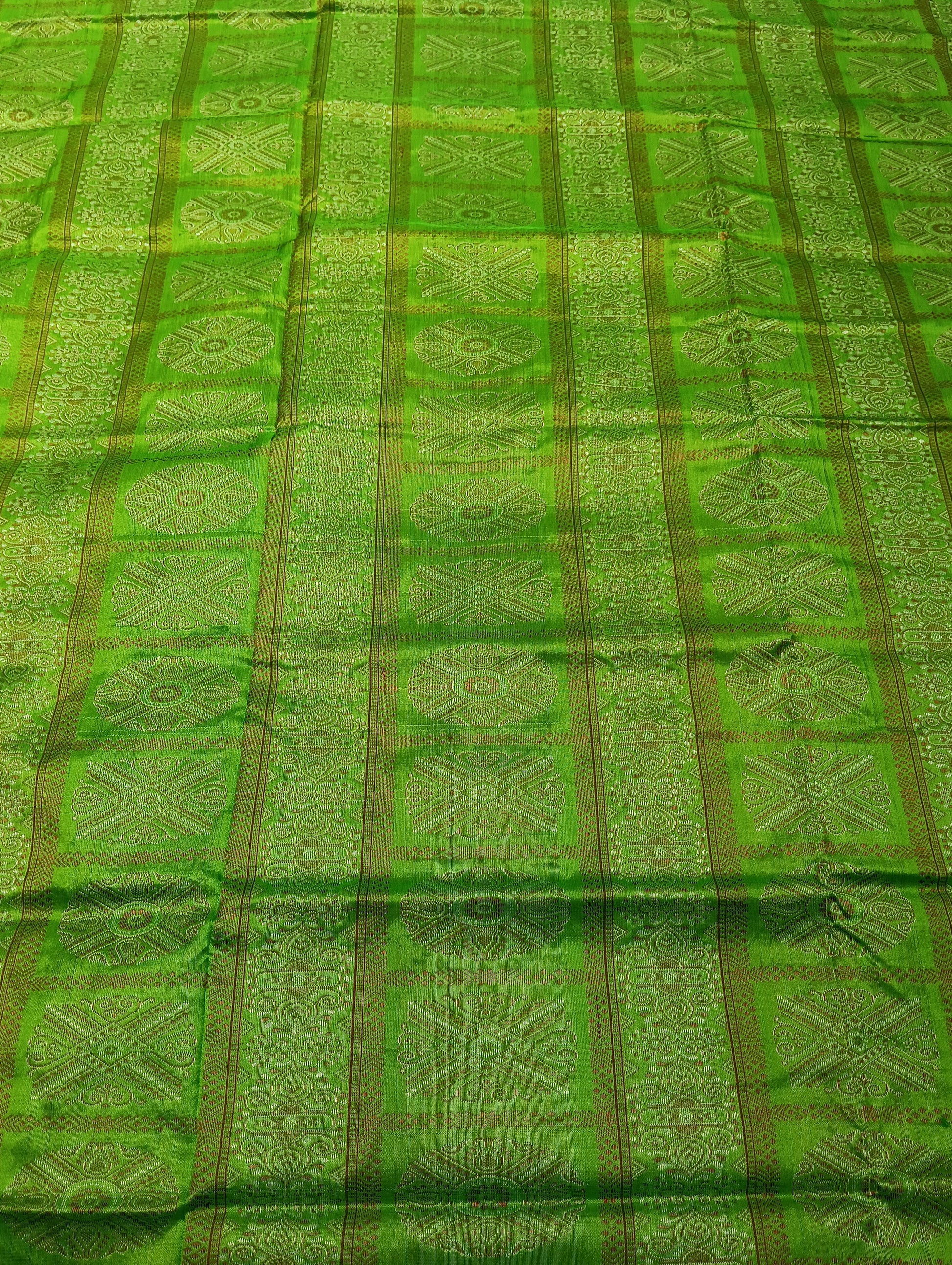 Black parrot green Sambalpuri silk patta saree - Tilottama