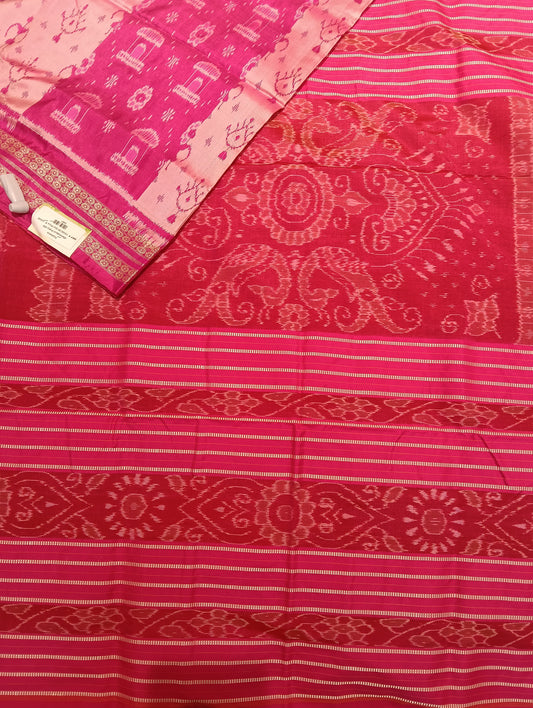 Pink Sambalpuri silk patta saree - Tilottama
