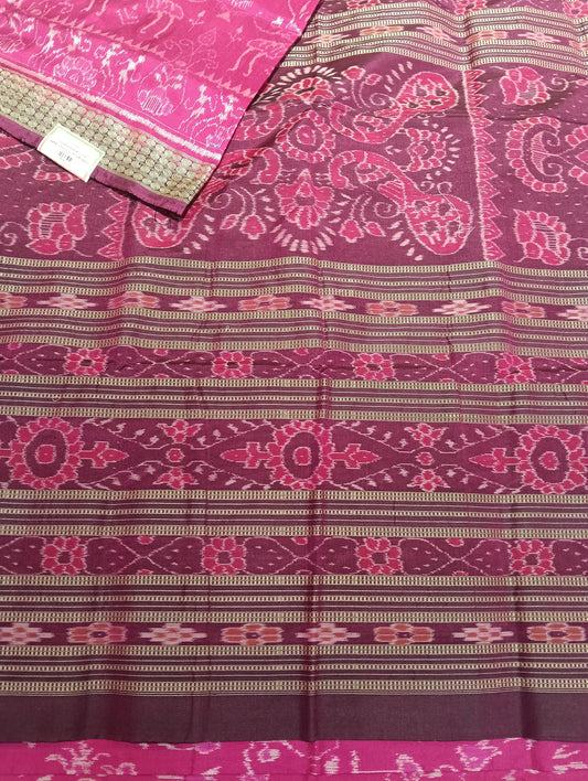 Pink Sambalpuri silk patta saree - Tilottama