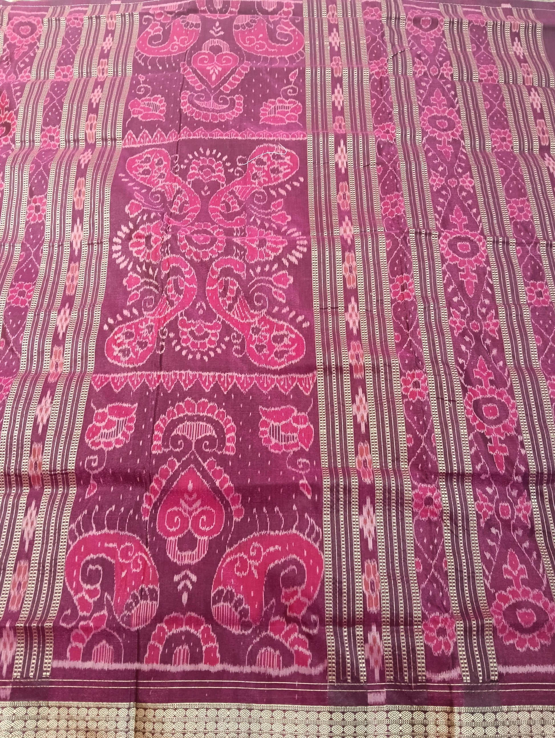 Pink Sambalpuri silk patta saree - Tilottama