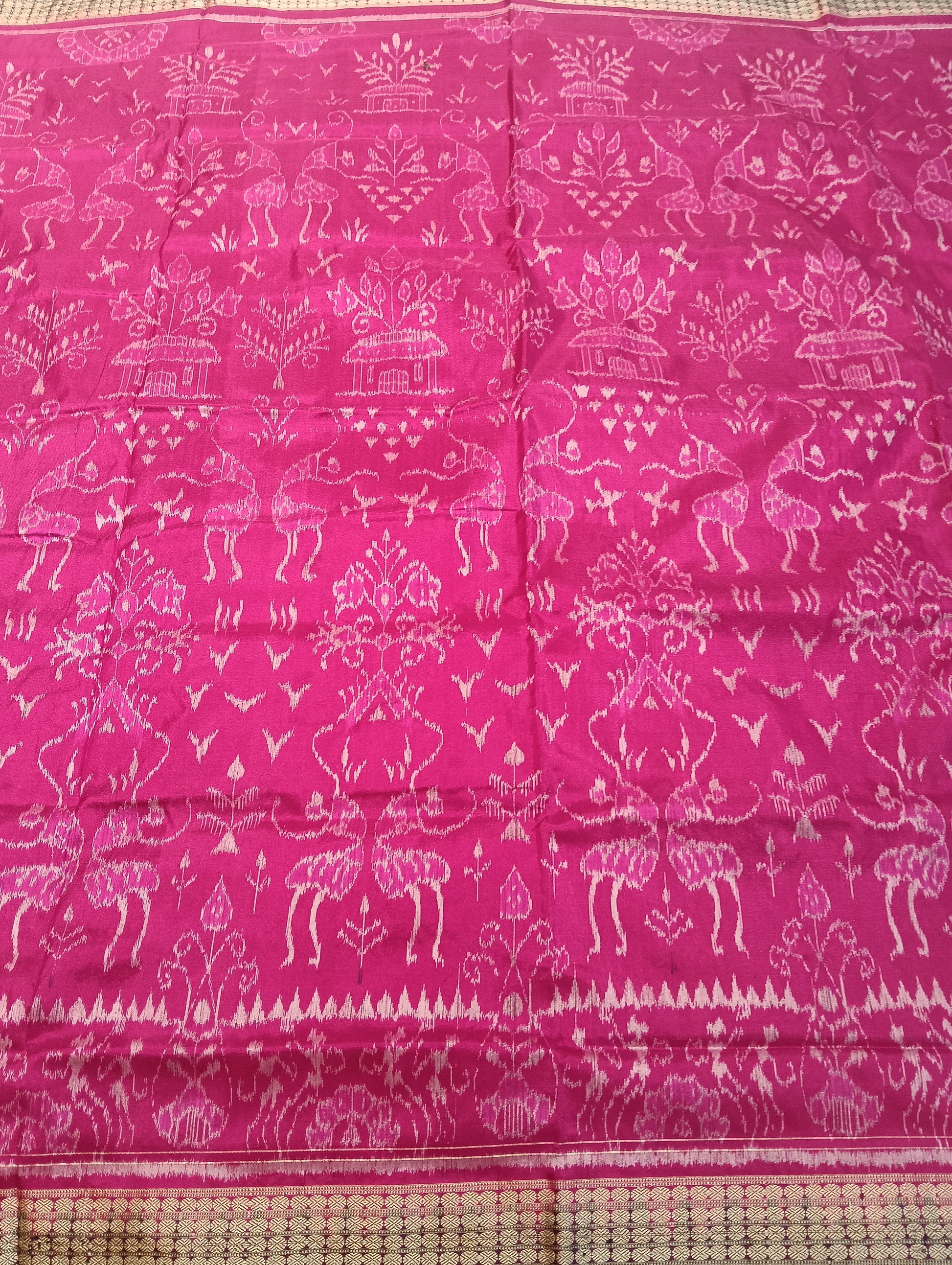 Pink Sambalpuri silk patta saree - Tilottama