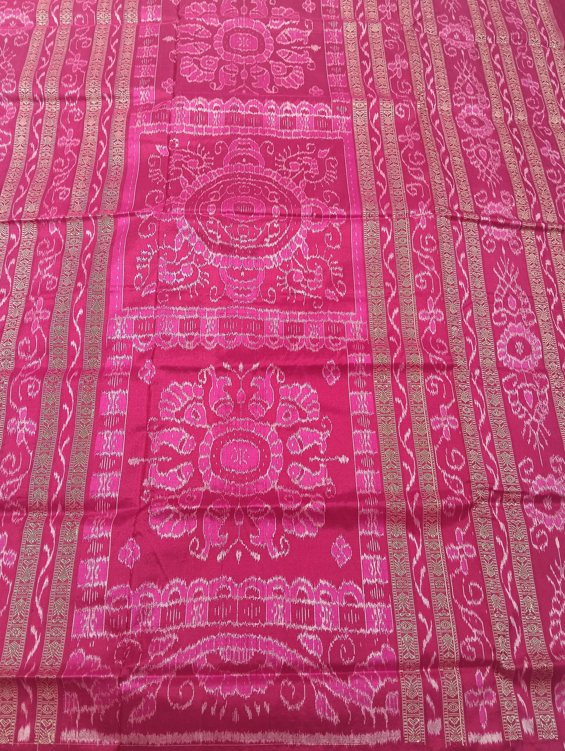 Sky pink Sambalpuri silk patta saree - Tilottama