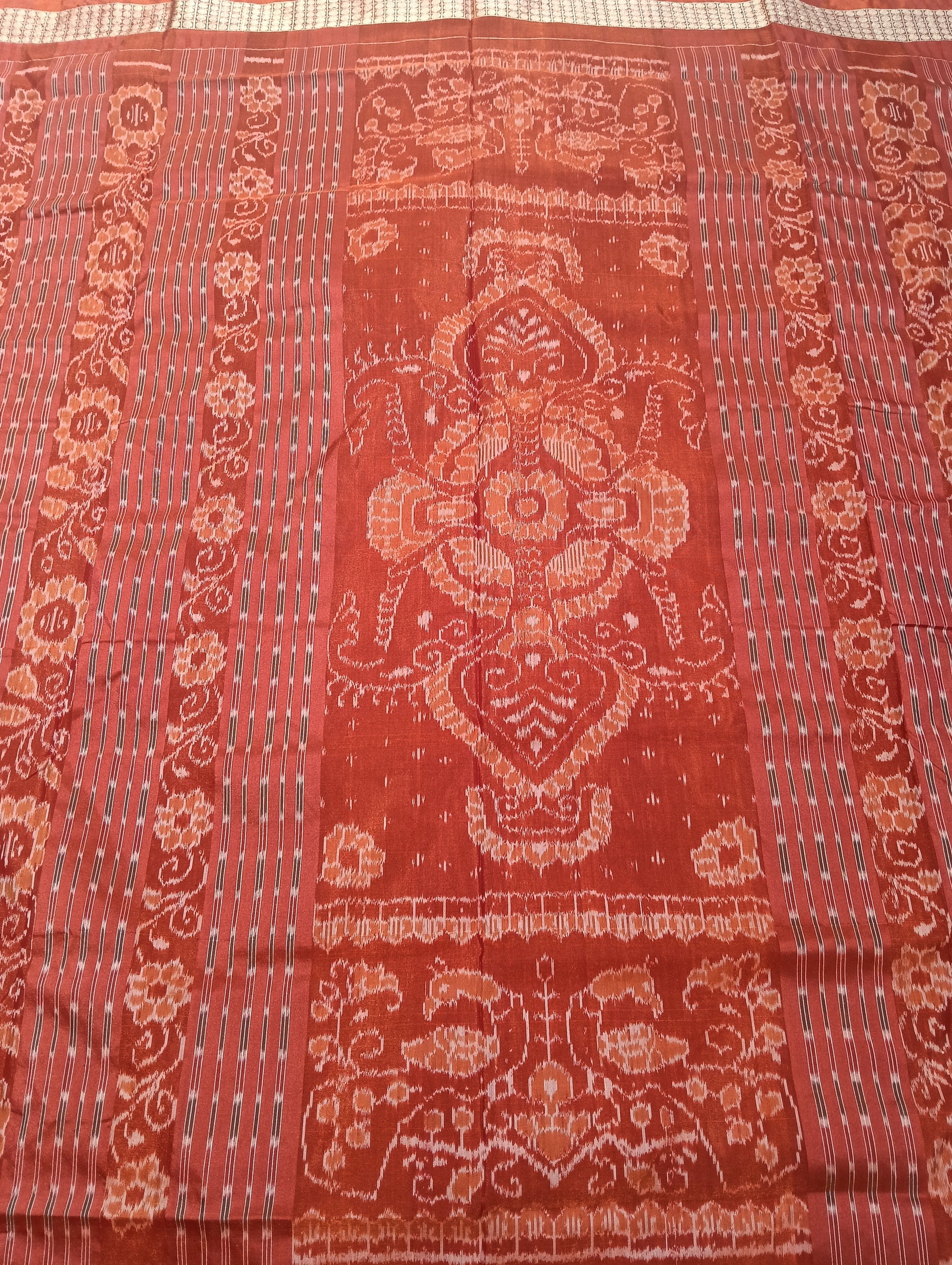 Pheasant yellow sambalpuri silk patta saree - Tilottama