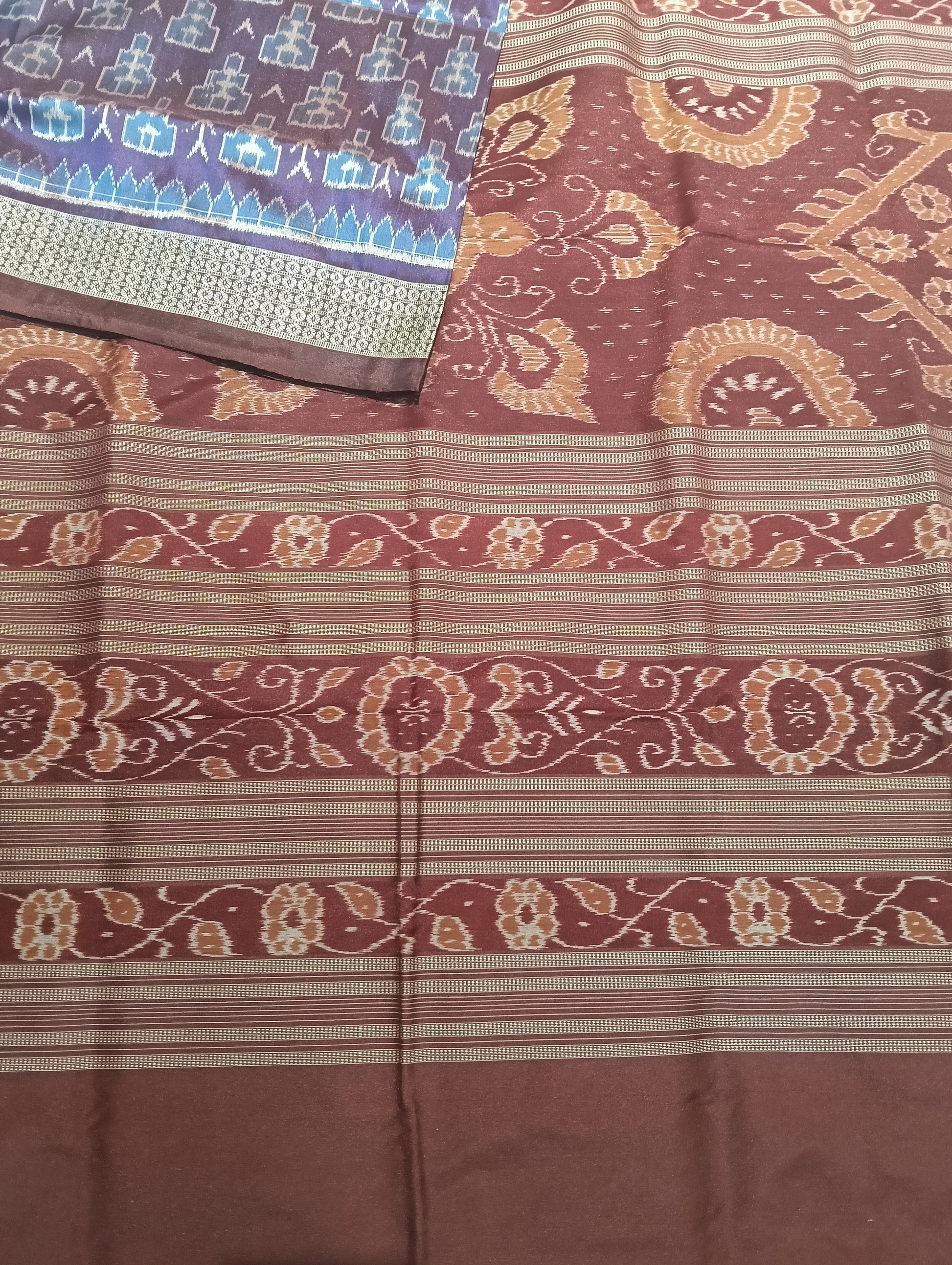Purple royal Sambalpuri silk patta saree - Tilottama