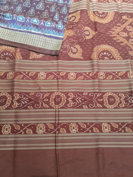 Purple royal Sambalpuri silk patta saree - Tilottama