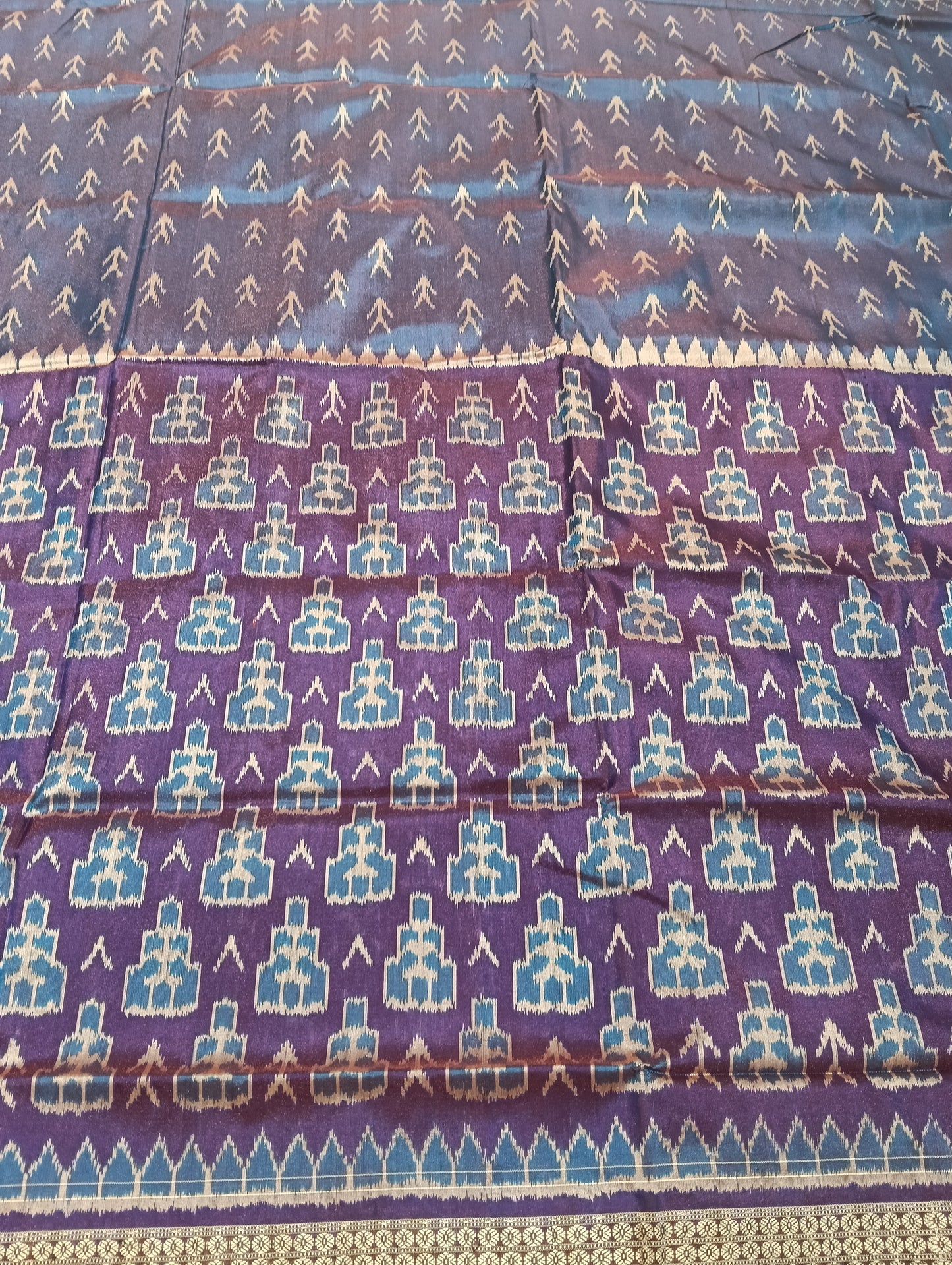 Purple royal Sambalpuri silk patta saree - Tilottama