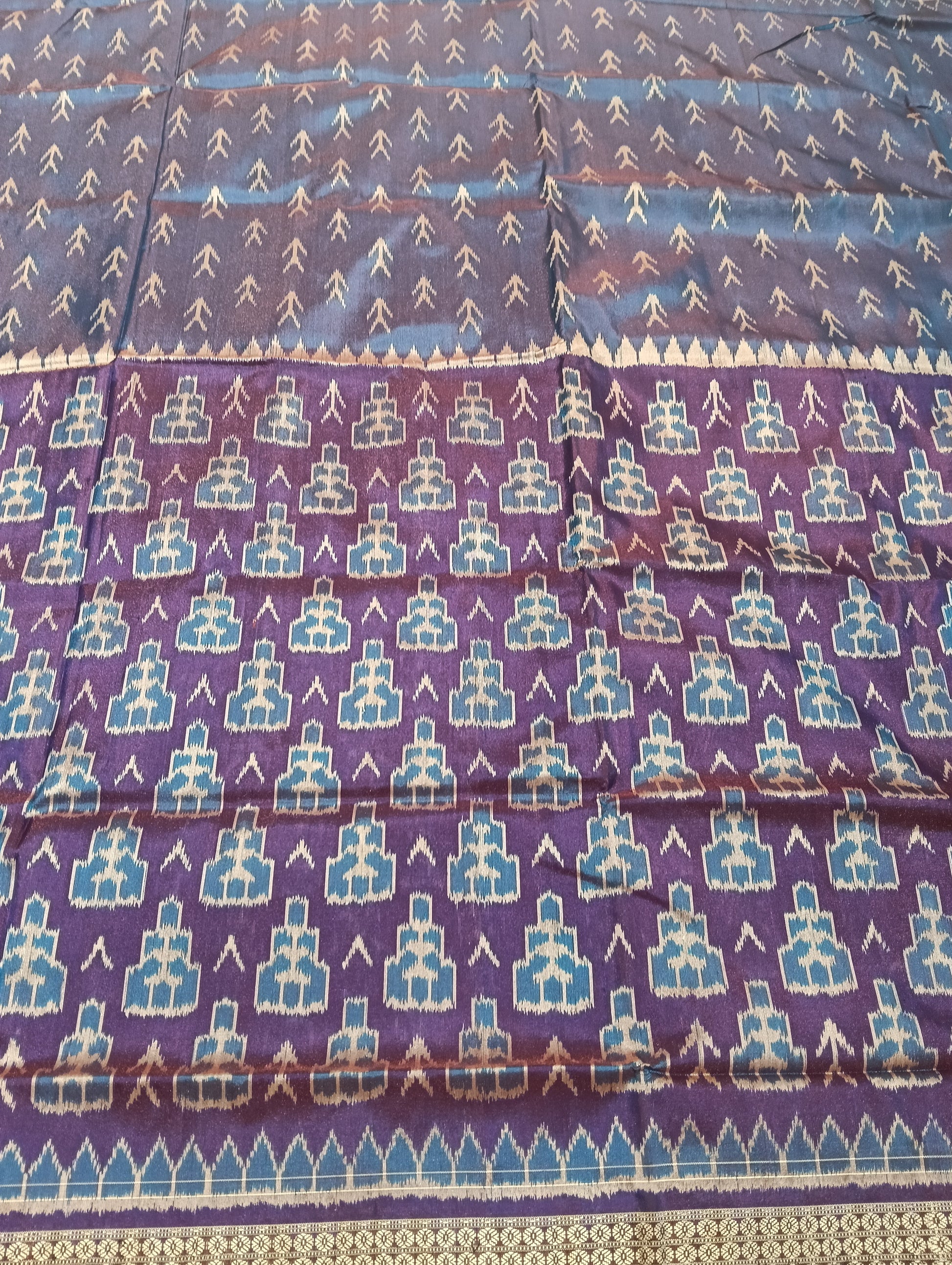 Purple royal Sambalpuri silk patta saree - Tilottama