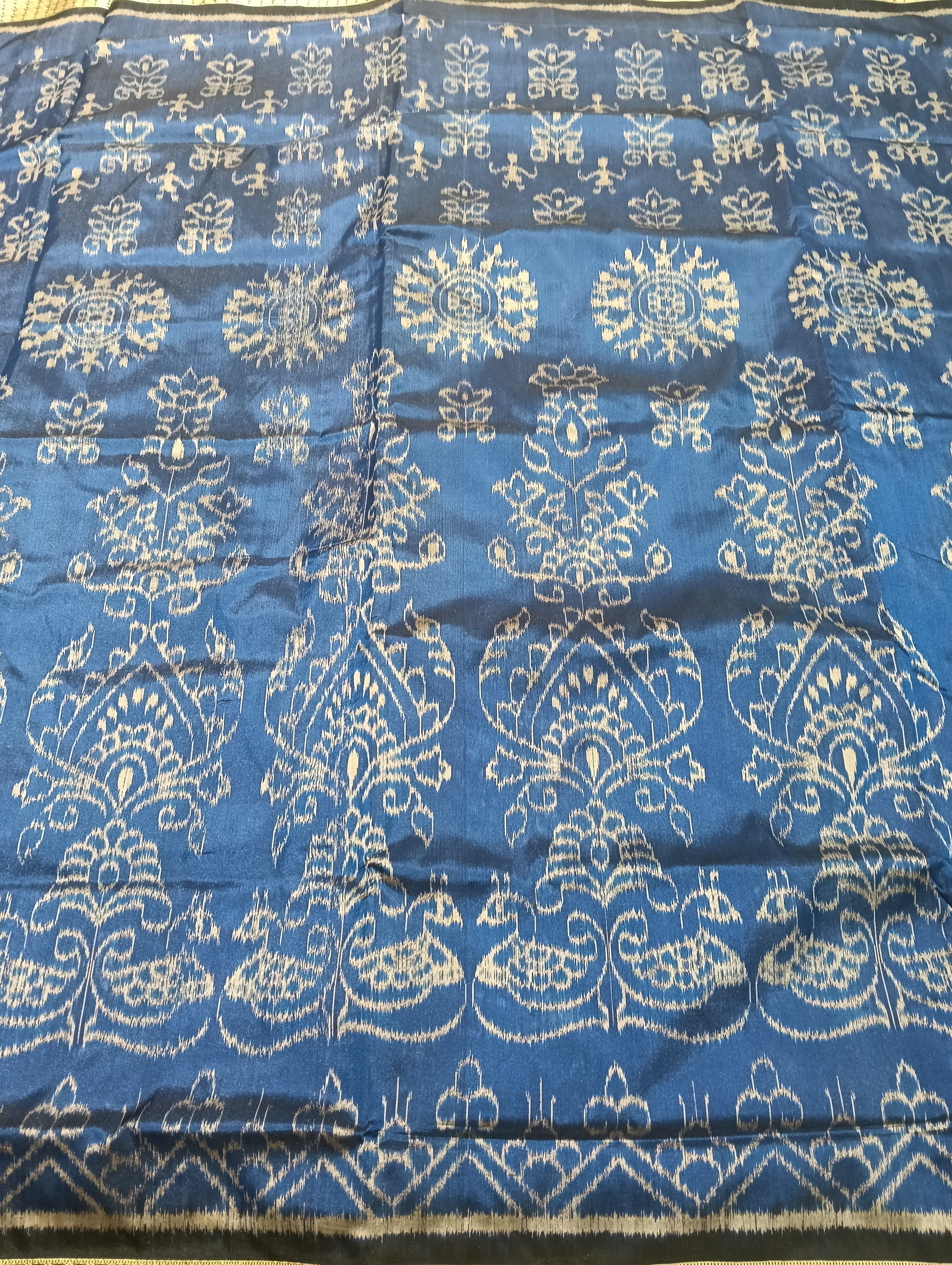Blue black sambalpuri silk patta saree - Tilottama