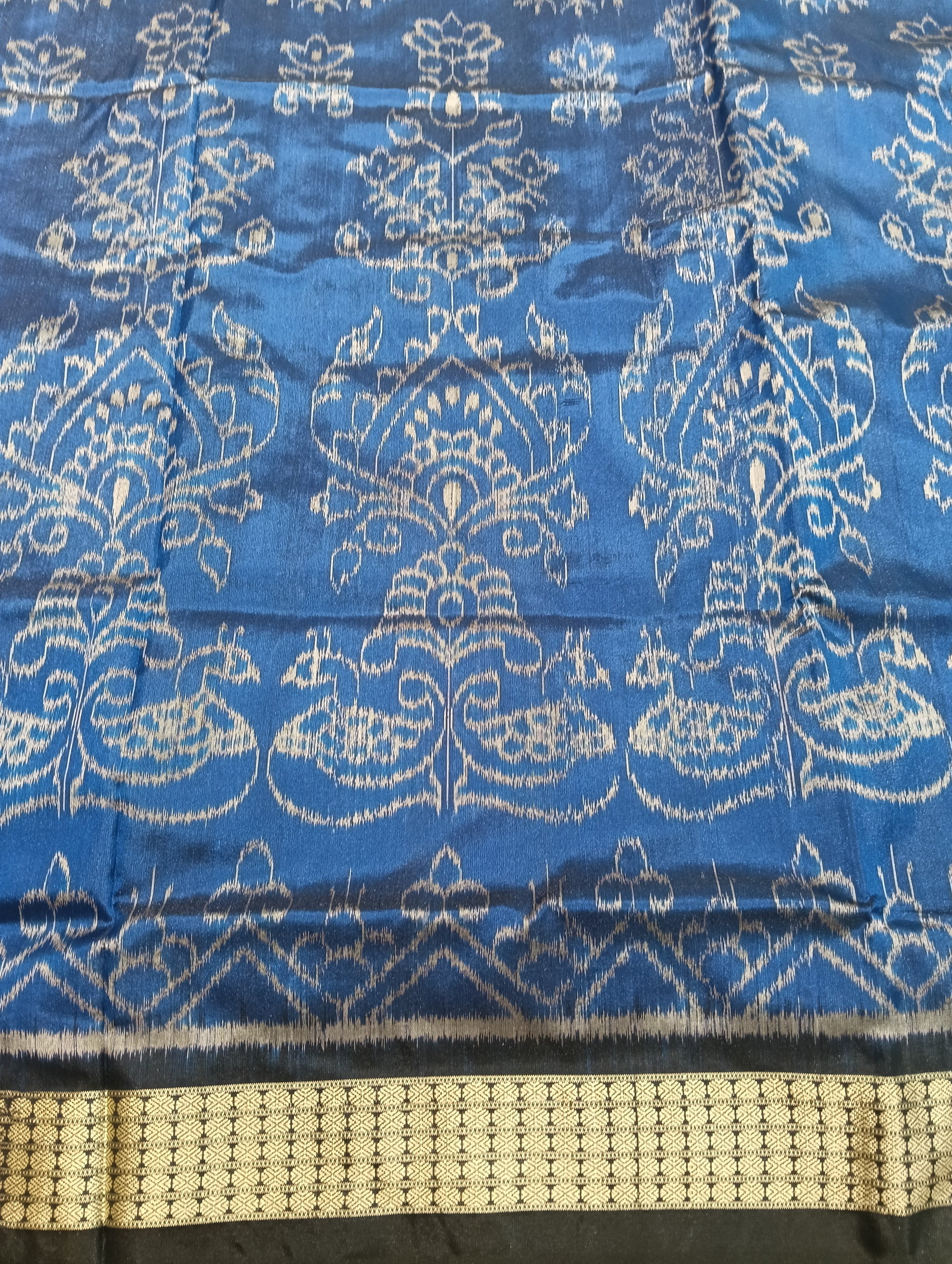 Blue black sambalpuri silk patta saree - Tilottama