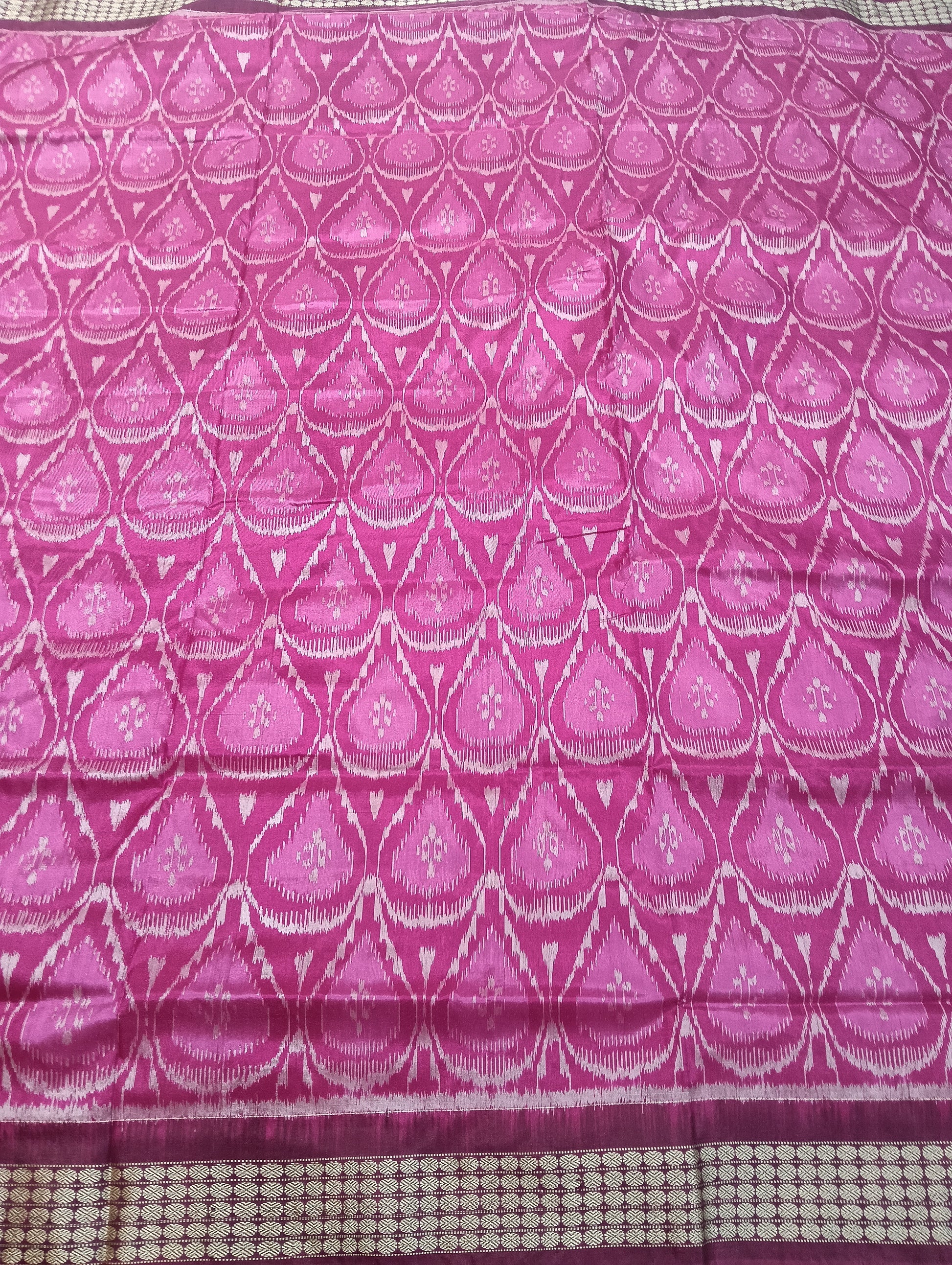 Pink purple sambalpuri silk patta saree - Tilottama