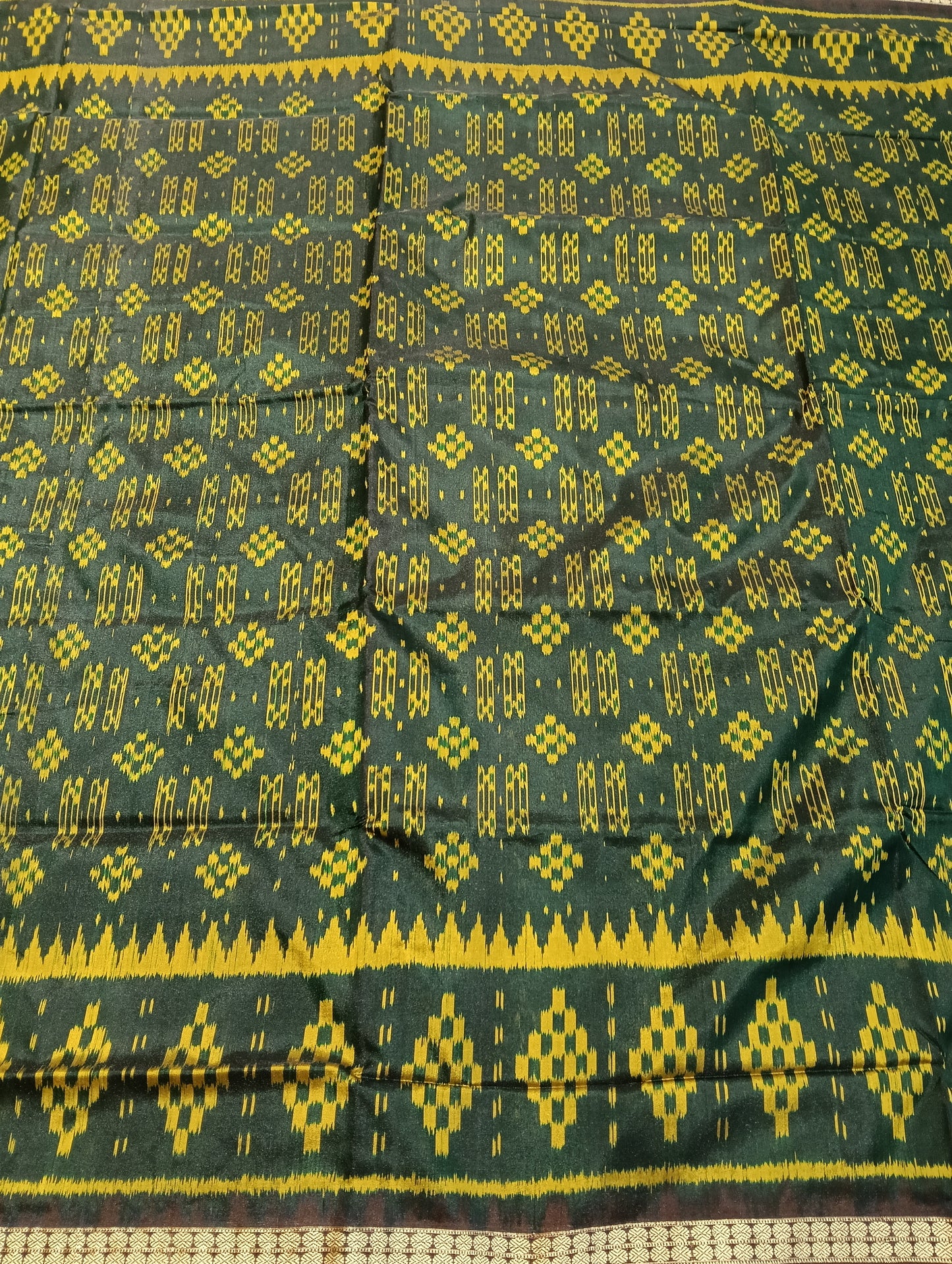 Moss maroon Sambalpuri silk patta saree - Tilottama