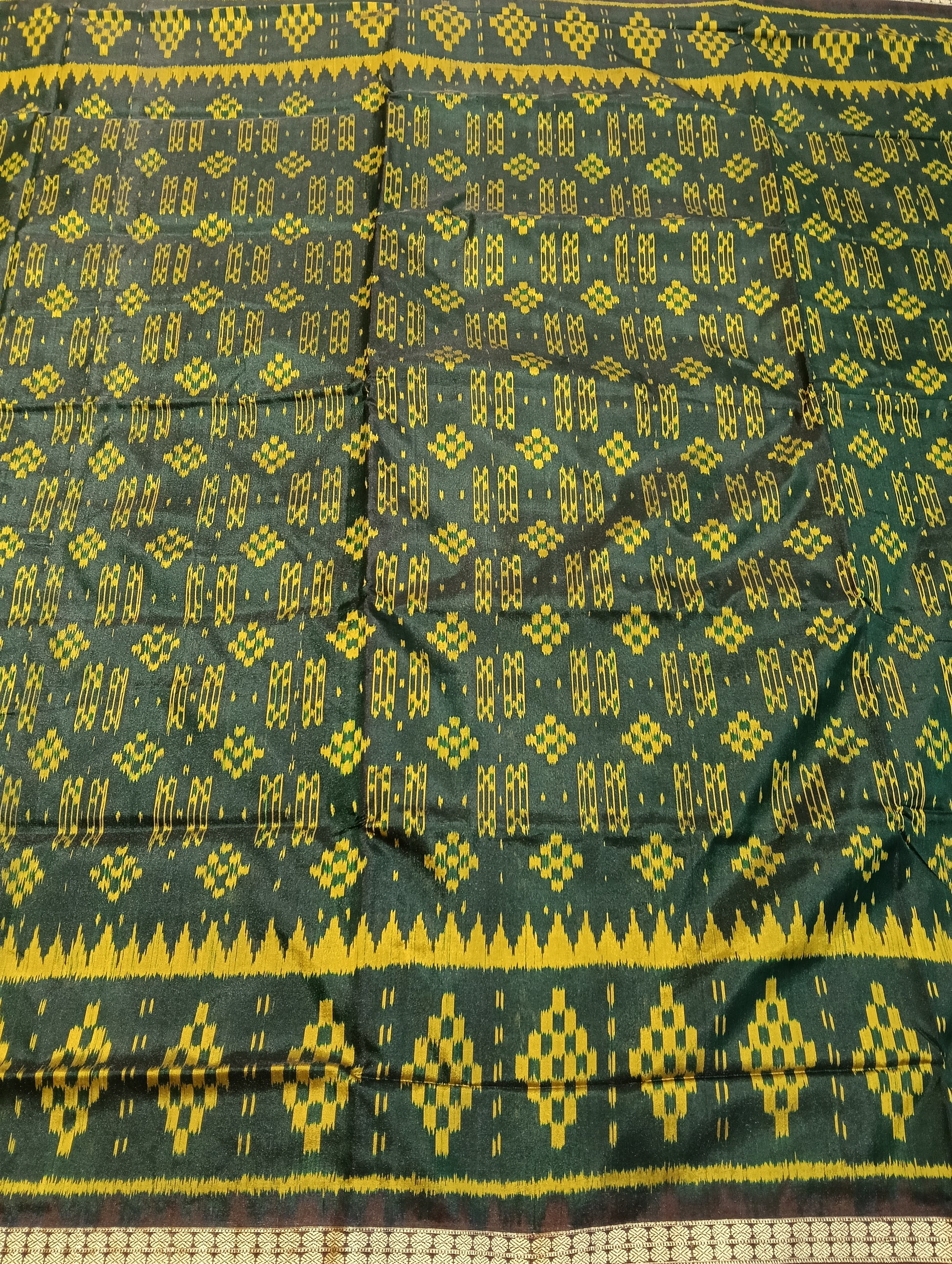 Moss maroon Sambalpuri silk patta saree - Tilottama