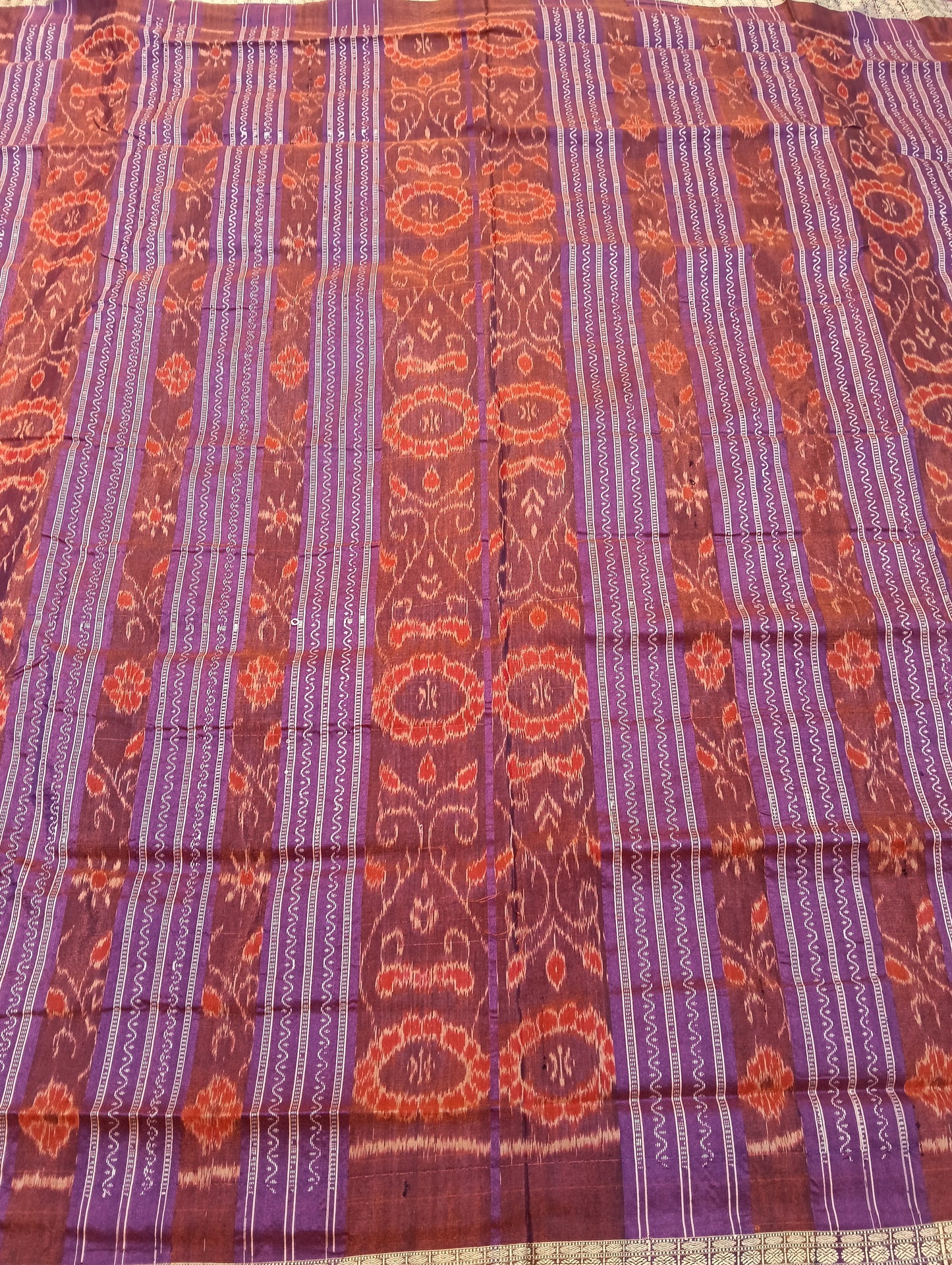 Pink maroon Sambalpuri silk patta saree - Tilottama