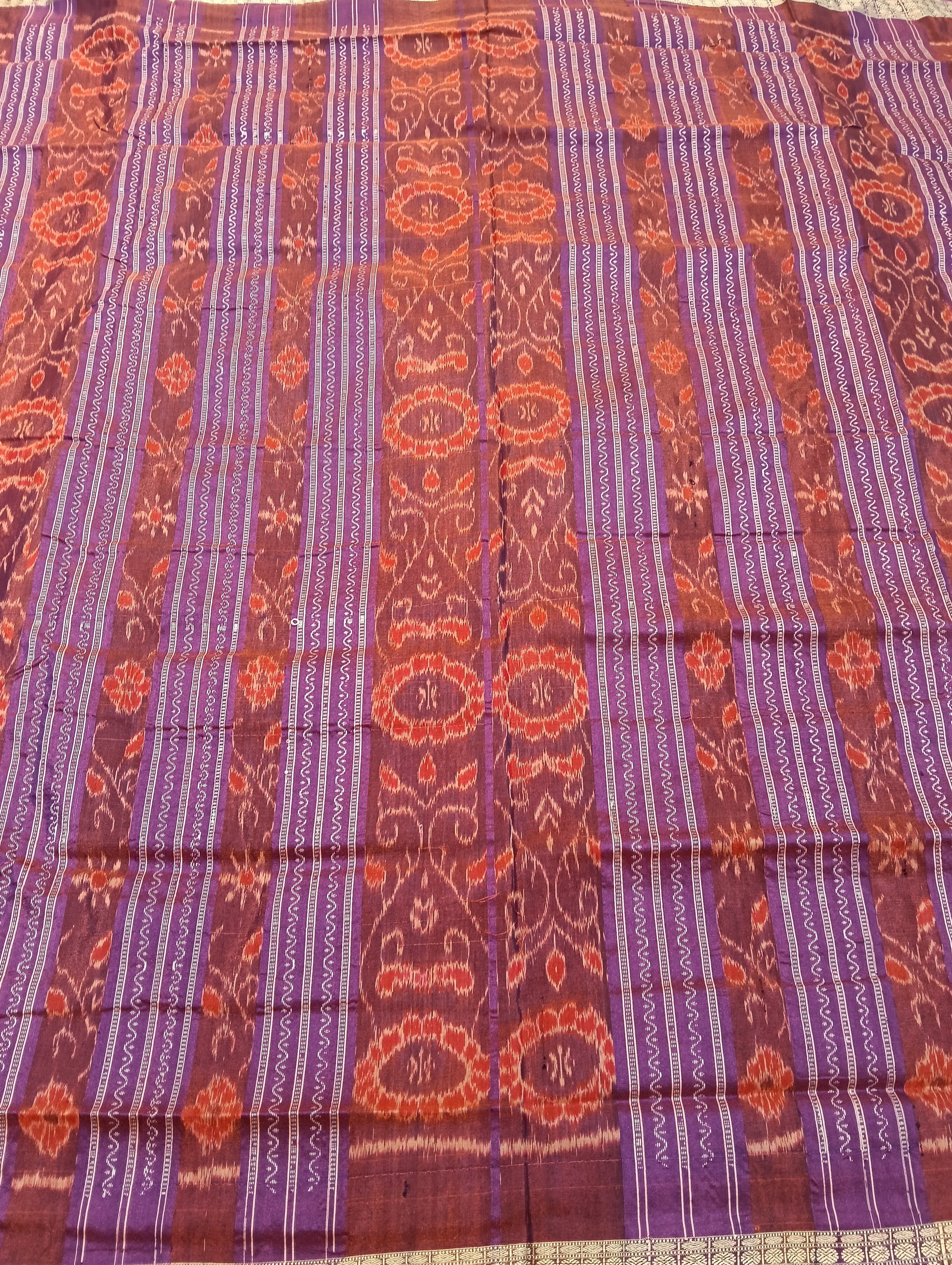 Pink maroon Sambalpuri silk patta saree - Tilottama
