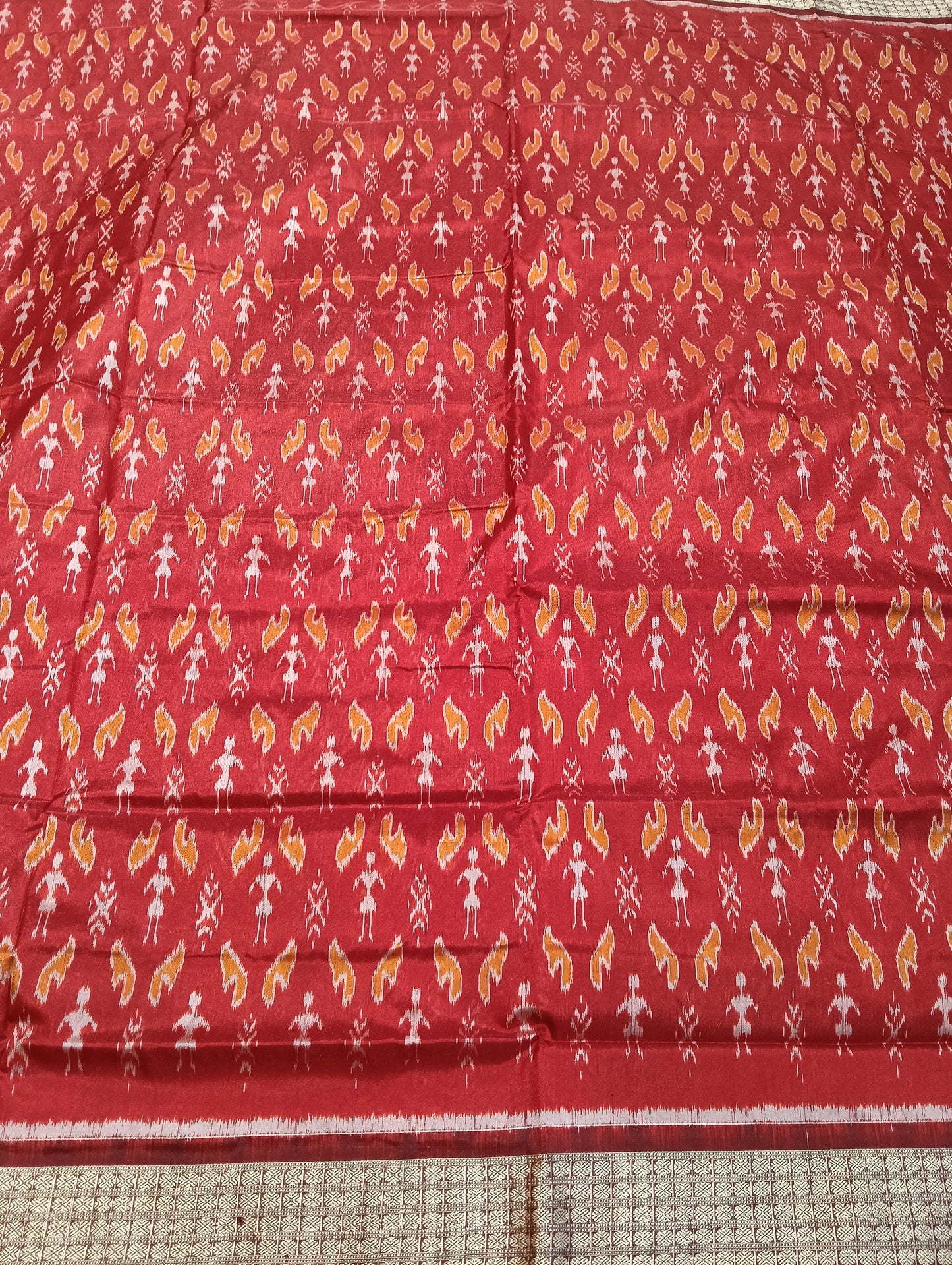 Baked appi maroon Sambalpuri Silk patta saree - Tilottama