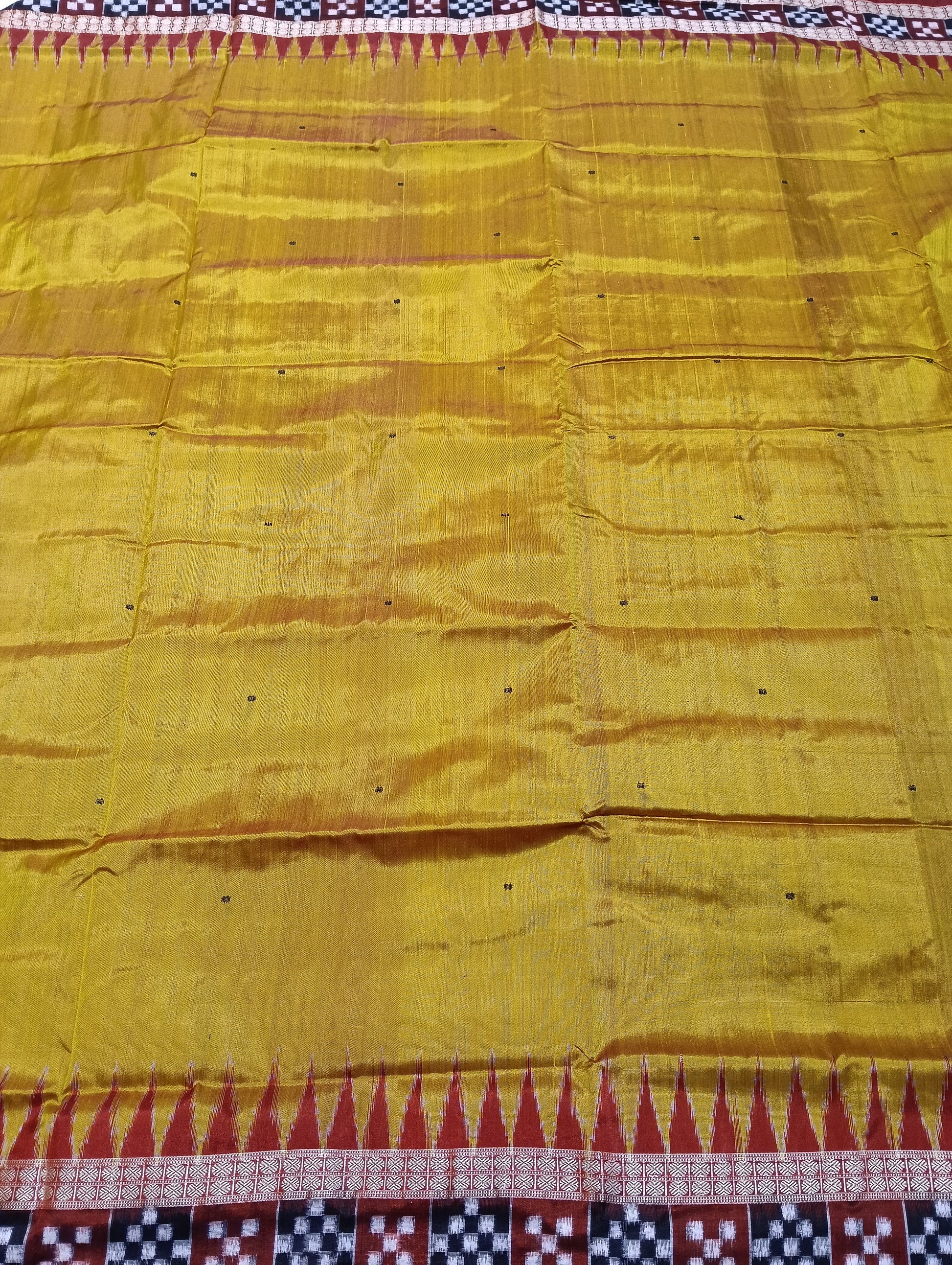 Mustard merron Sambalpuri patta saree - Tilottama