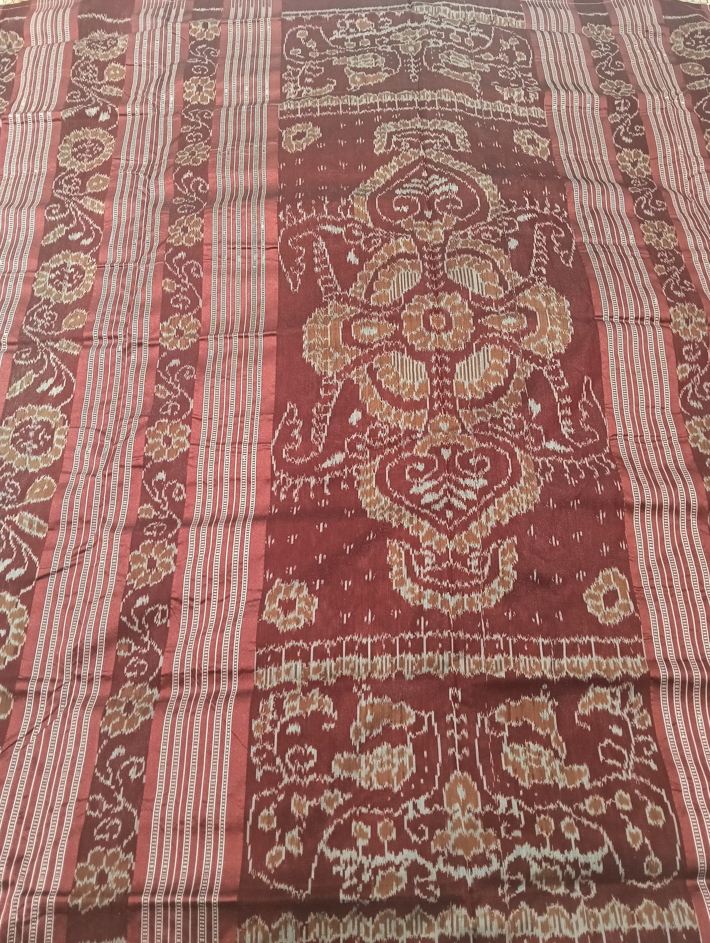 Jade marron sambal silk saree - Tilottama