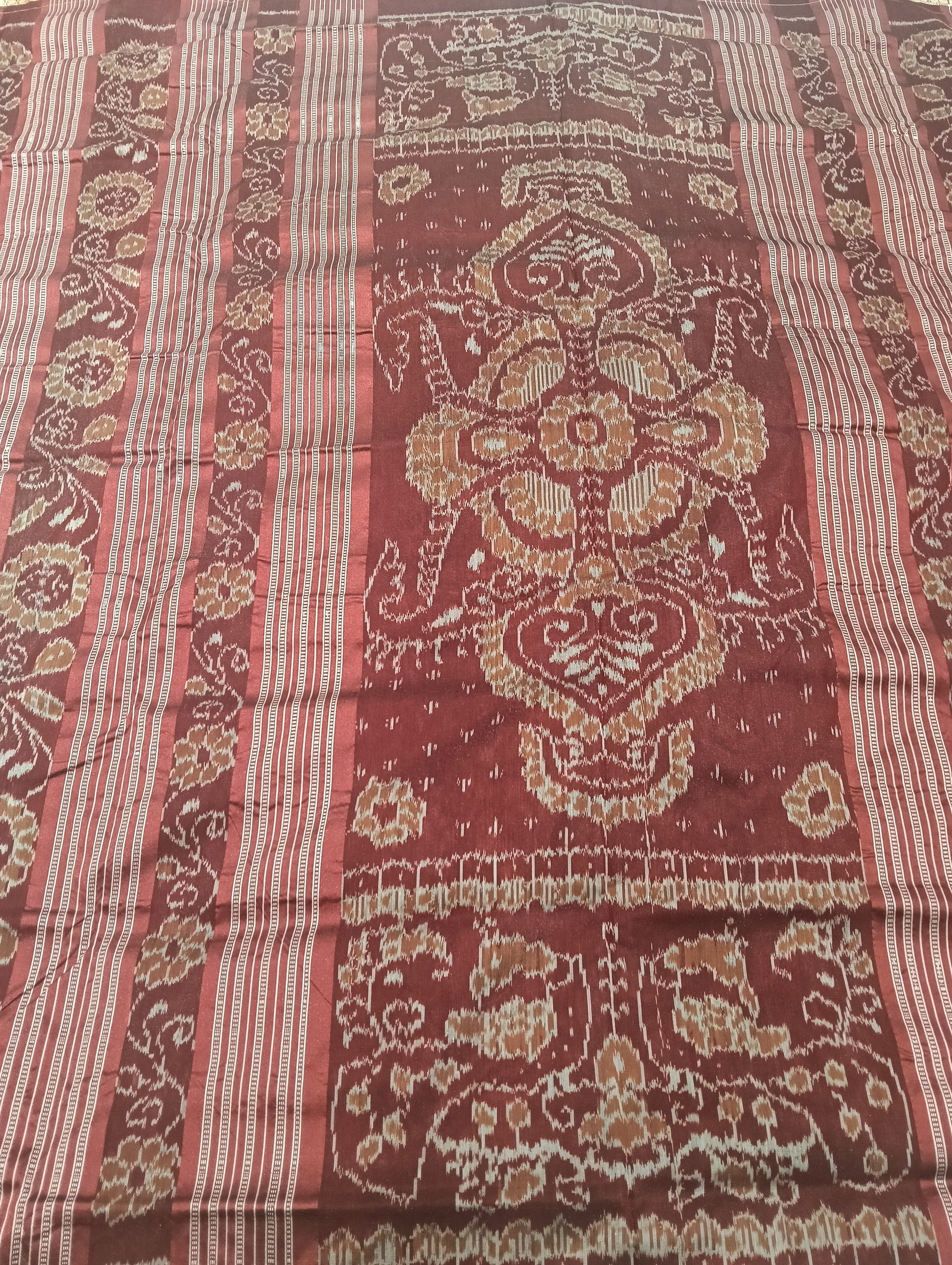 Jade marron sambal silk saree - Tilottama