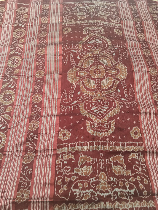 Jade marron sambal silk saree - Tilottama
