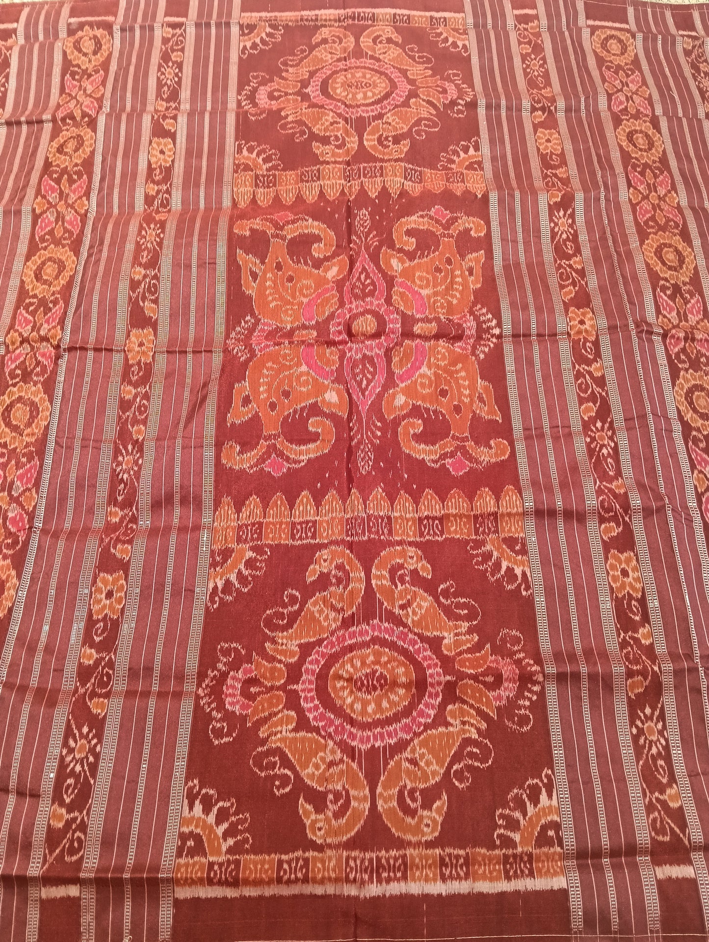 Coffe pink sambalpuri silk saree - Tilottama
