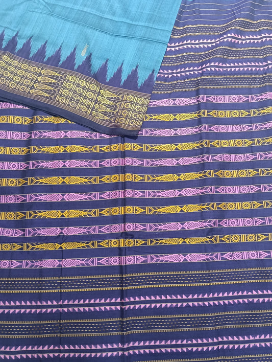 Peacock plum habaspuri cotton saree - Tilottama
