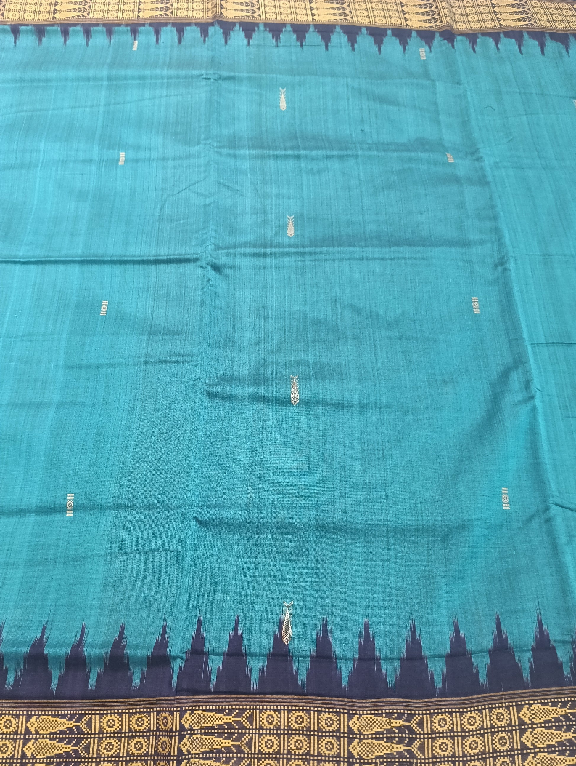 Peacock plum habaspuri cotton saree - Tilottama