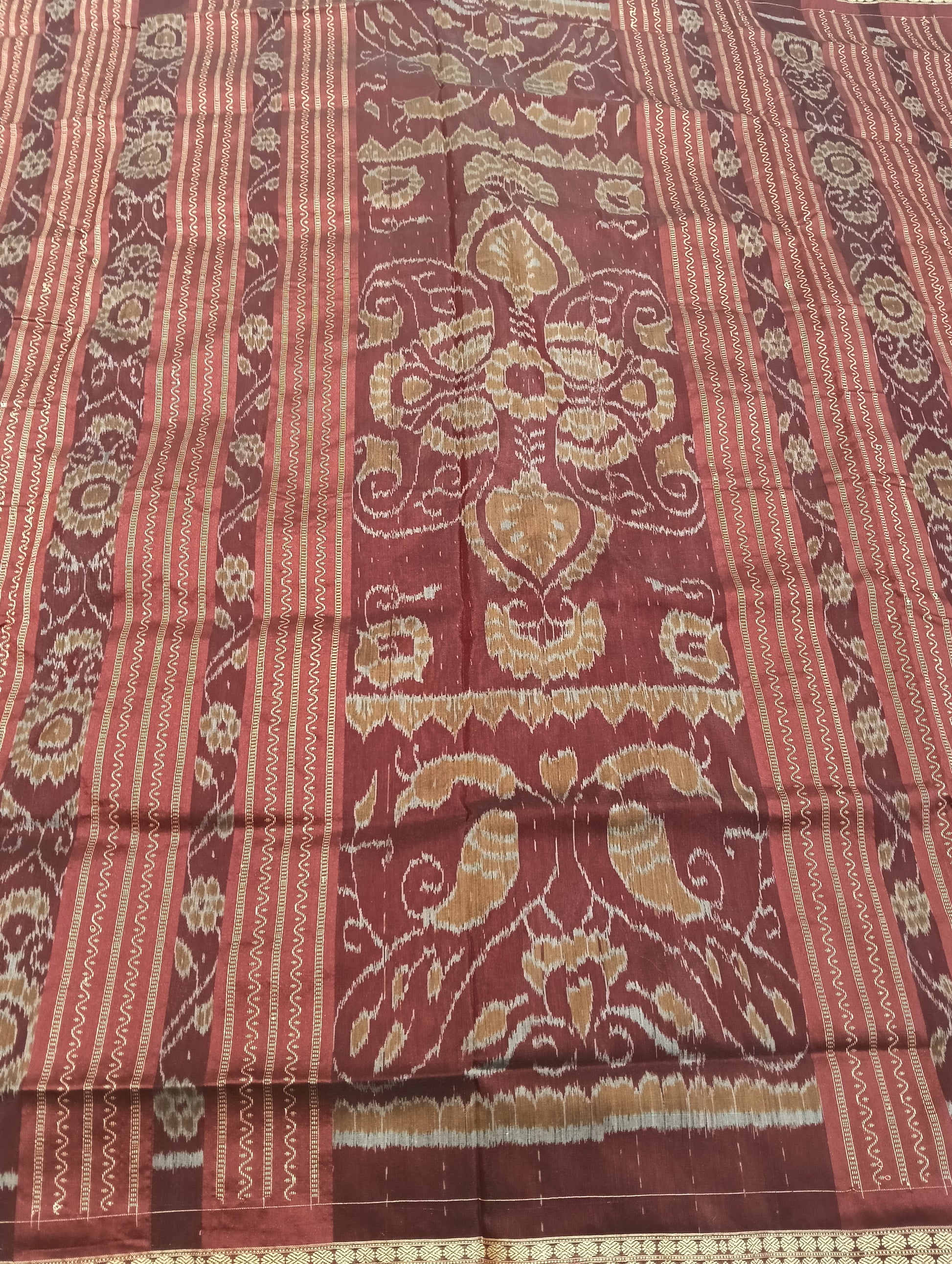 Purple marron sambal silk saree - Tilottama