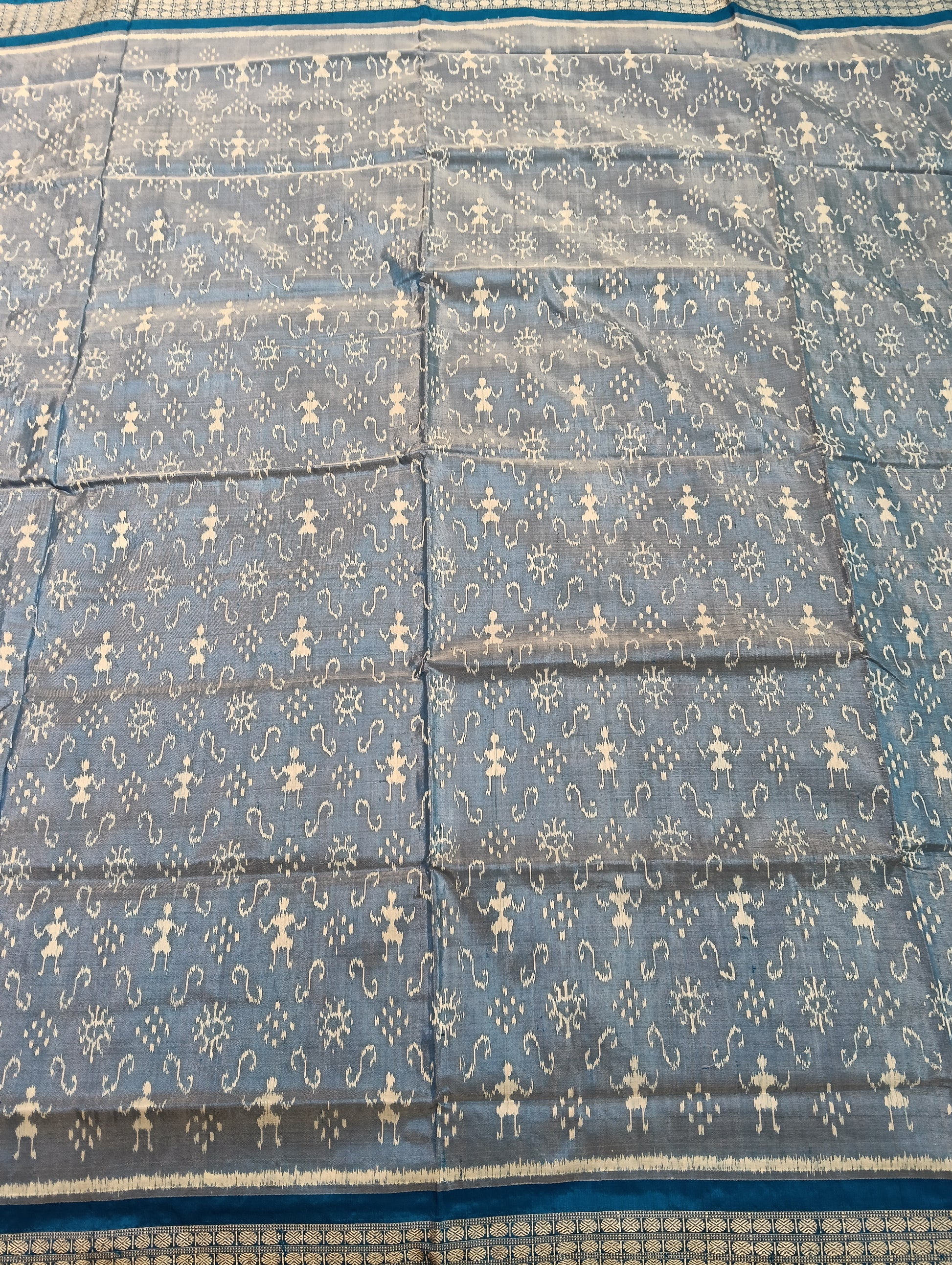 T-blue stone sambalpuri silk saree(2493) - Tilottama