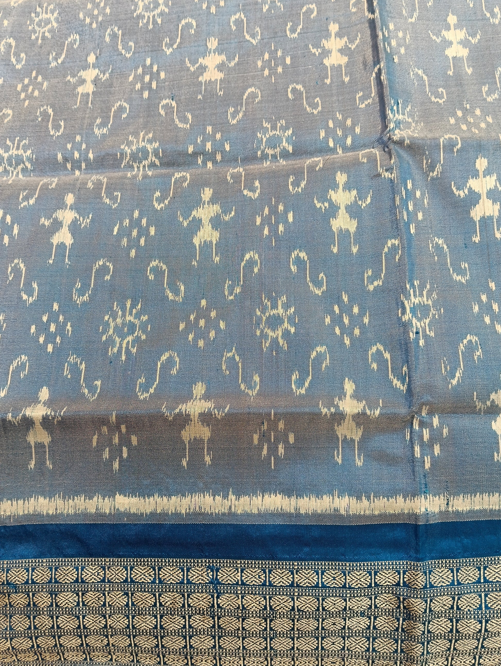 T-blue stone sambalpuri silk saree(2493) - Tilottama