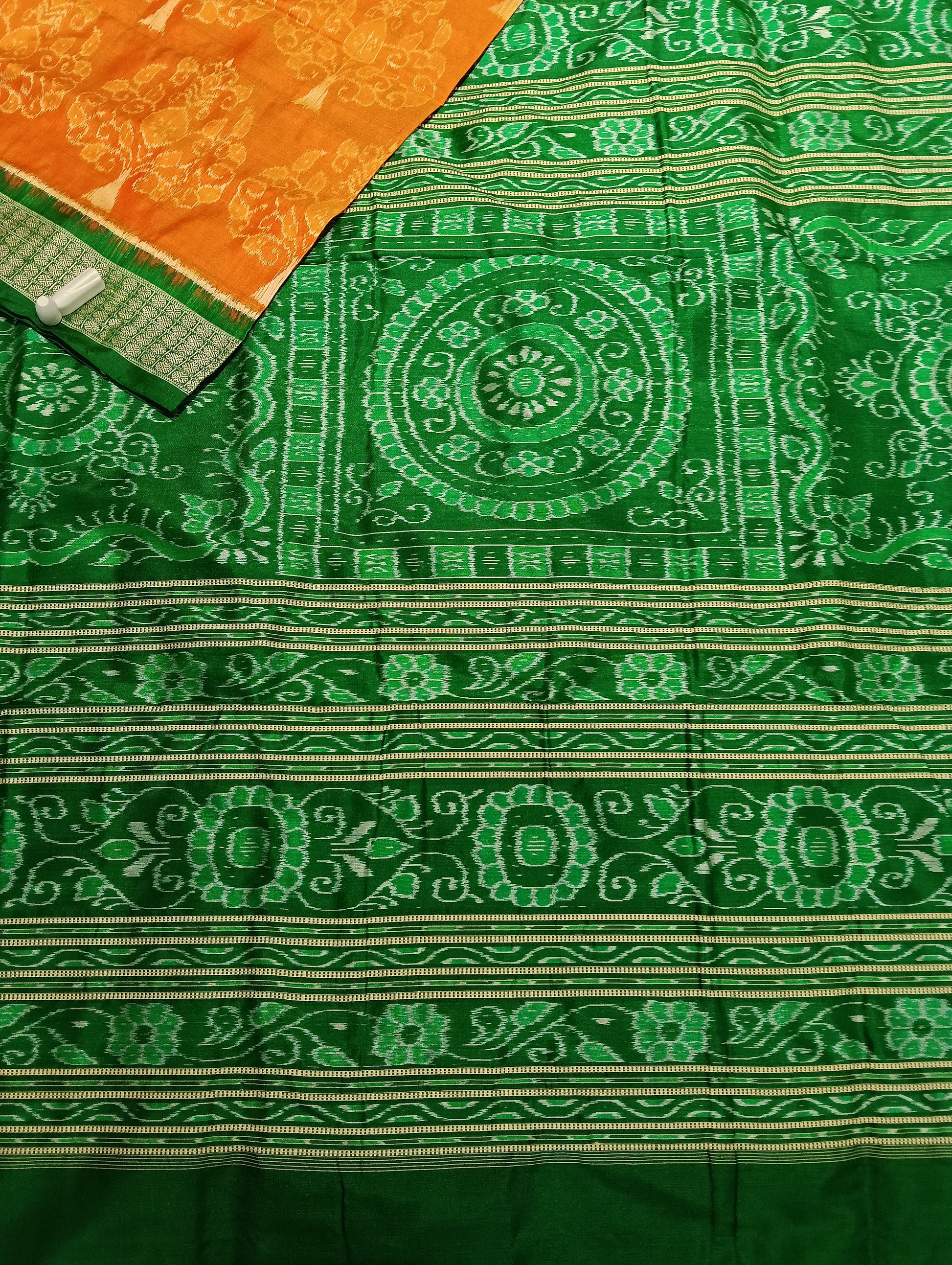 Pheasant green sambalpuri silk sarees (3775) - Tilottama