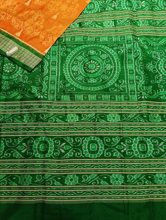Pheasant green sambalpuri silk sarees (3775) - Tilottama