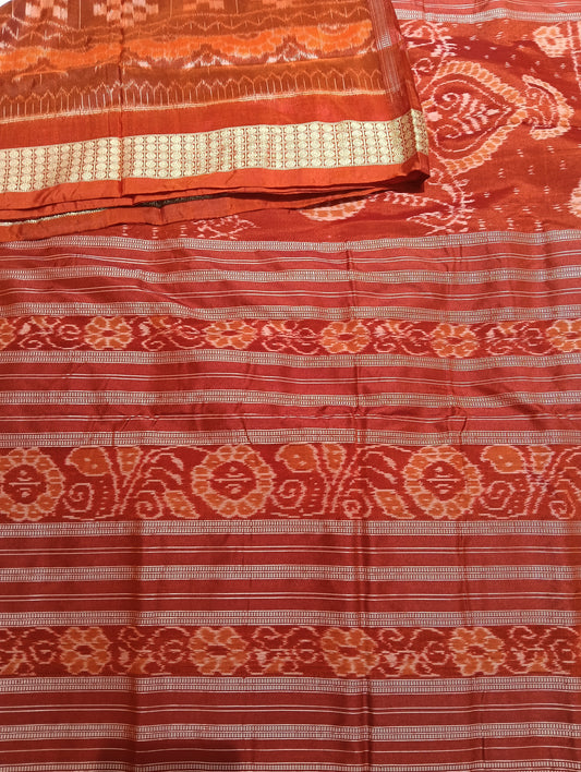 Pheasant earth sambalpuri silk saree (3939) - Tilottama