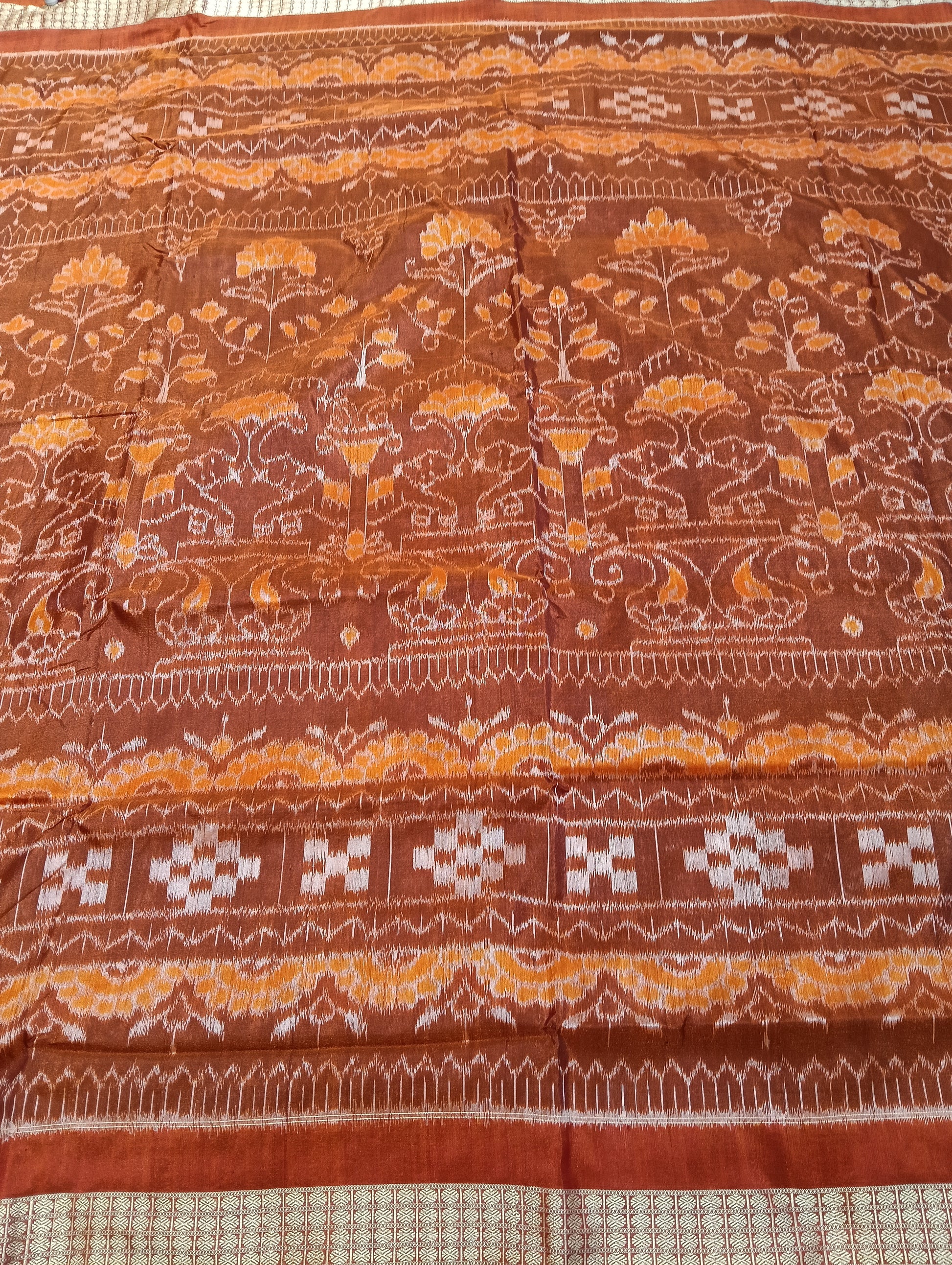 Pheasant earth sambalpuri silk saree (3939) - Tilottama
