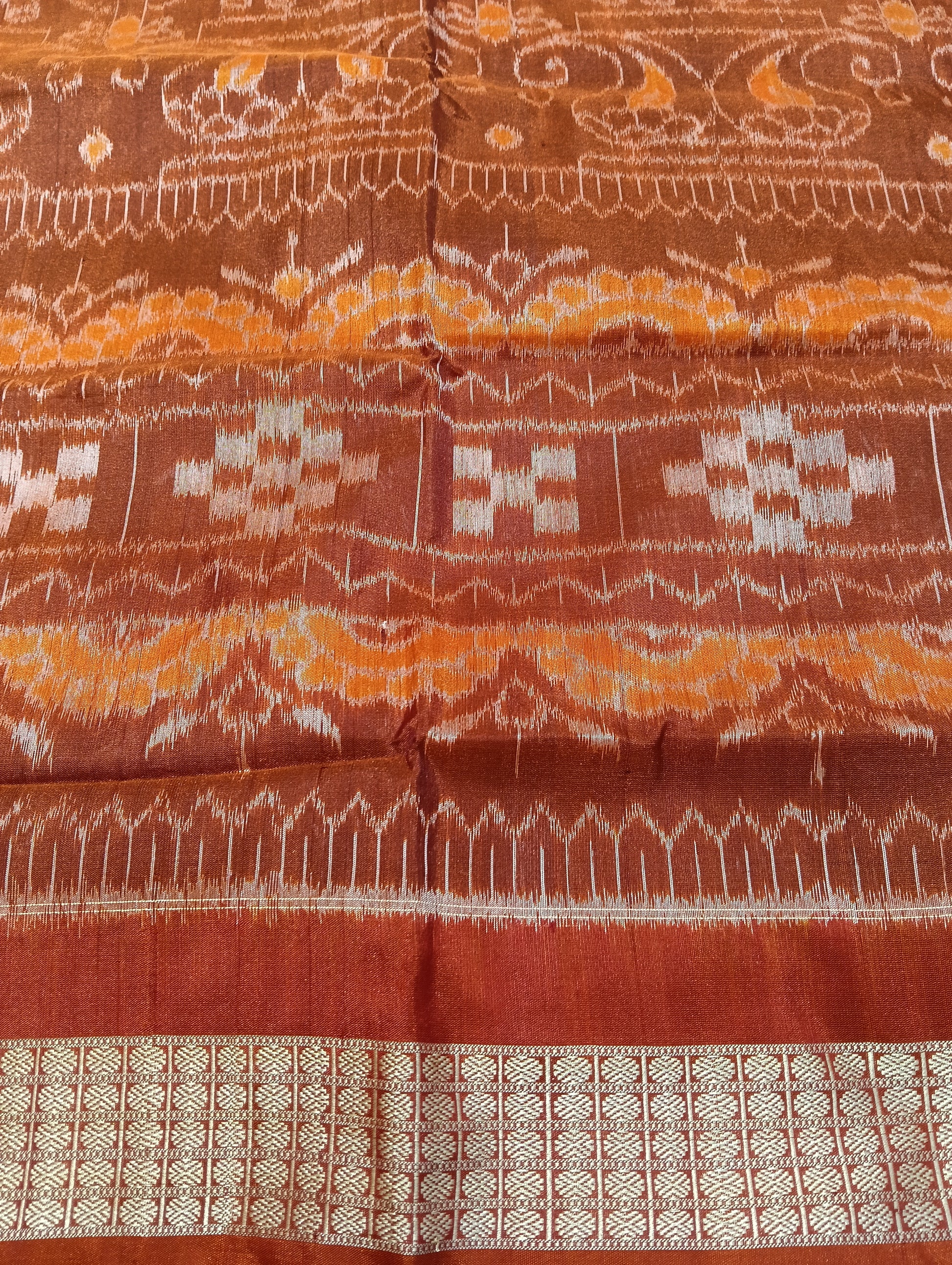 Pheasant earth sambalpuri silk saree (3939) - Tilottama