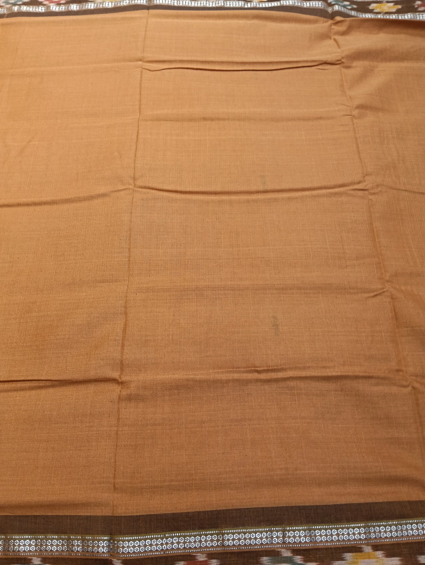 Dark rust m brown cotton sambalpuri saree - Tilottama