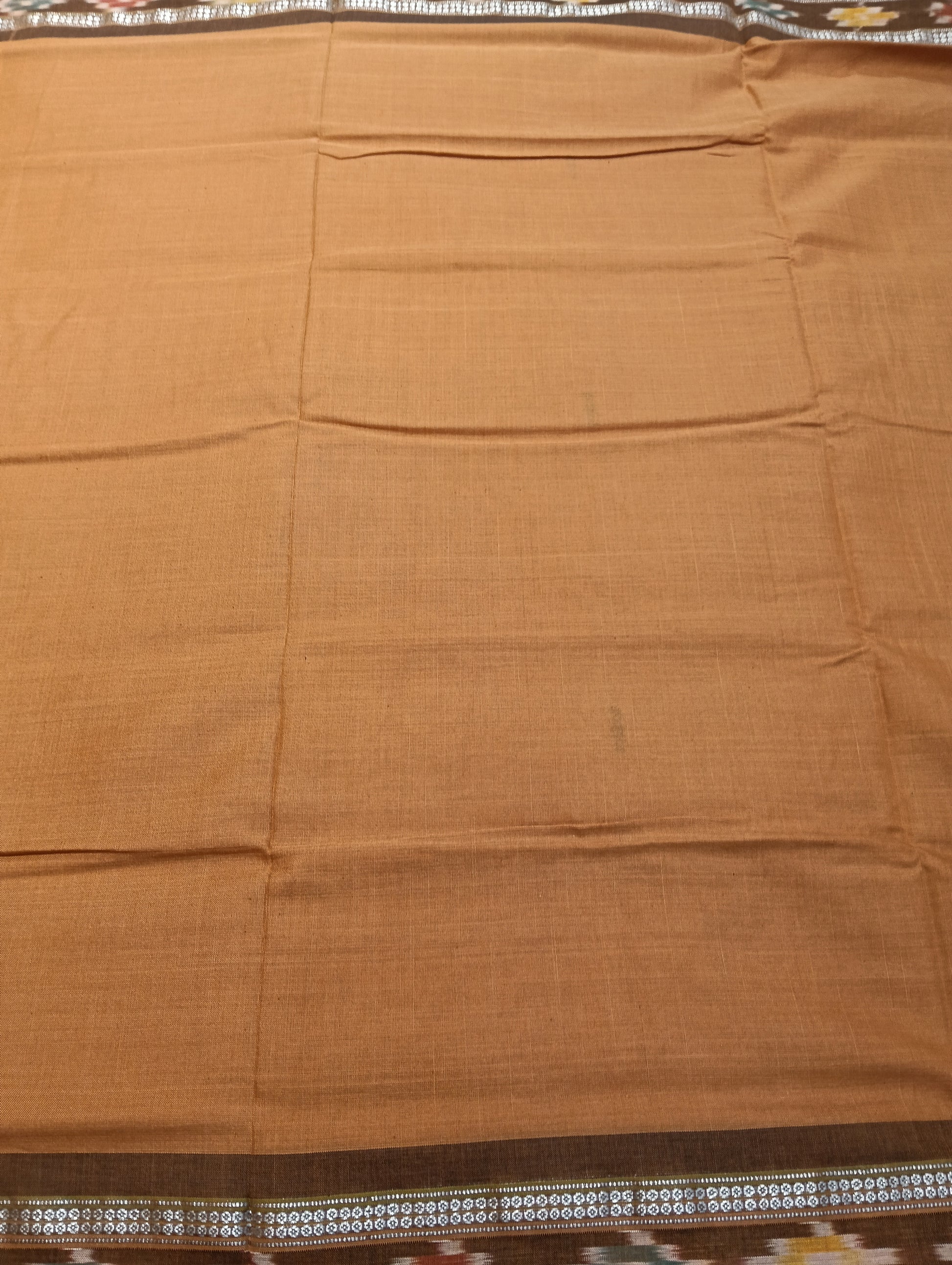 Dark rust m brown cotton sambalpuri saree - Tilottama