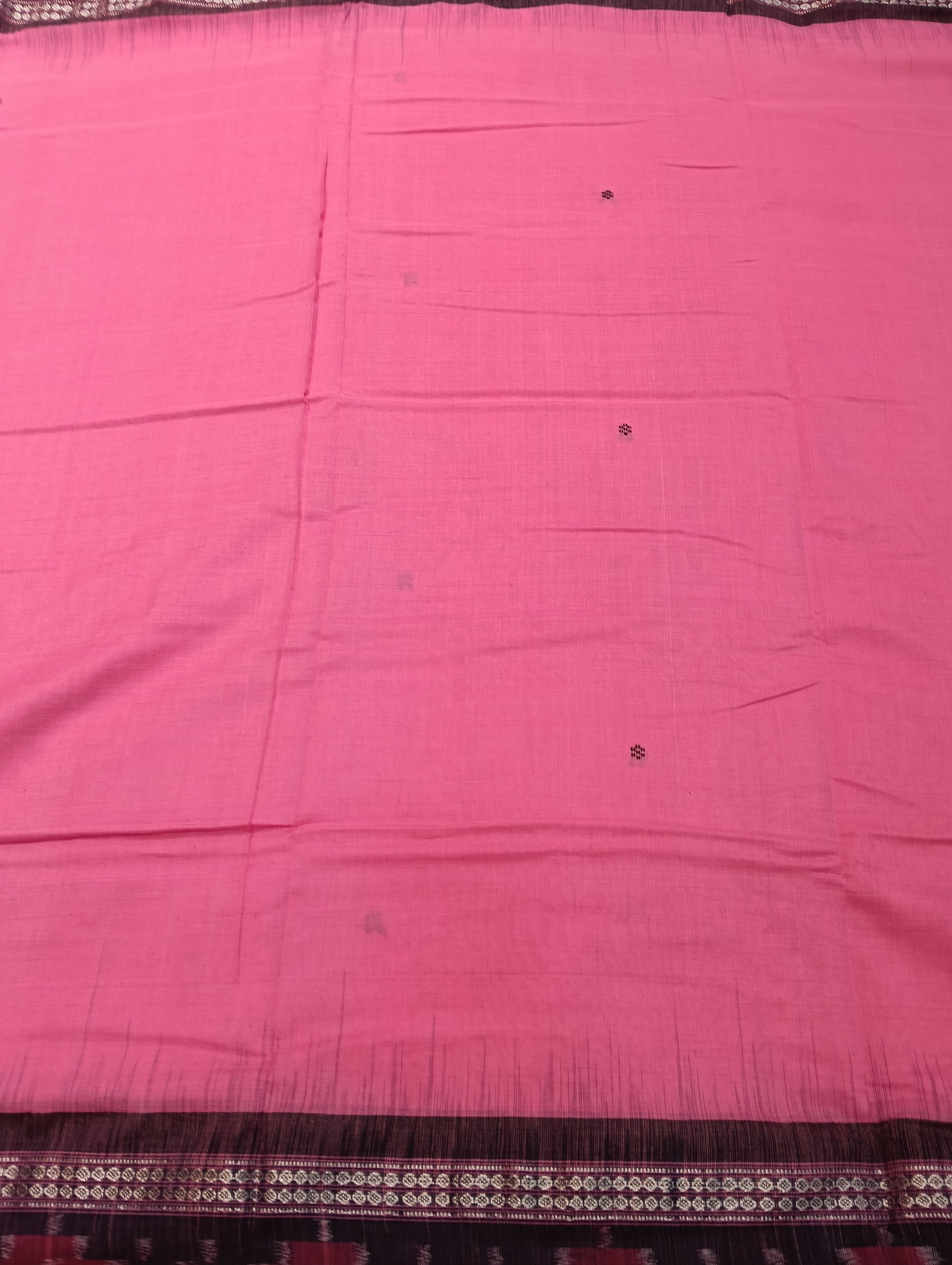 Pink blue cotton sambalpuri saree - Tilottama
