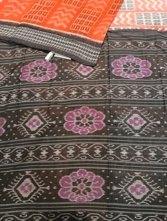 Cherry stone cotton sambalpuri saree(2924) - Tilottama