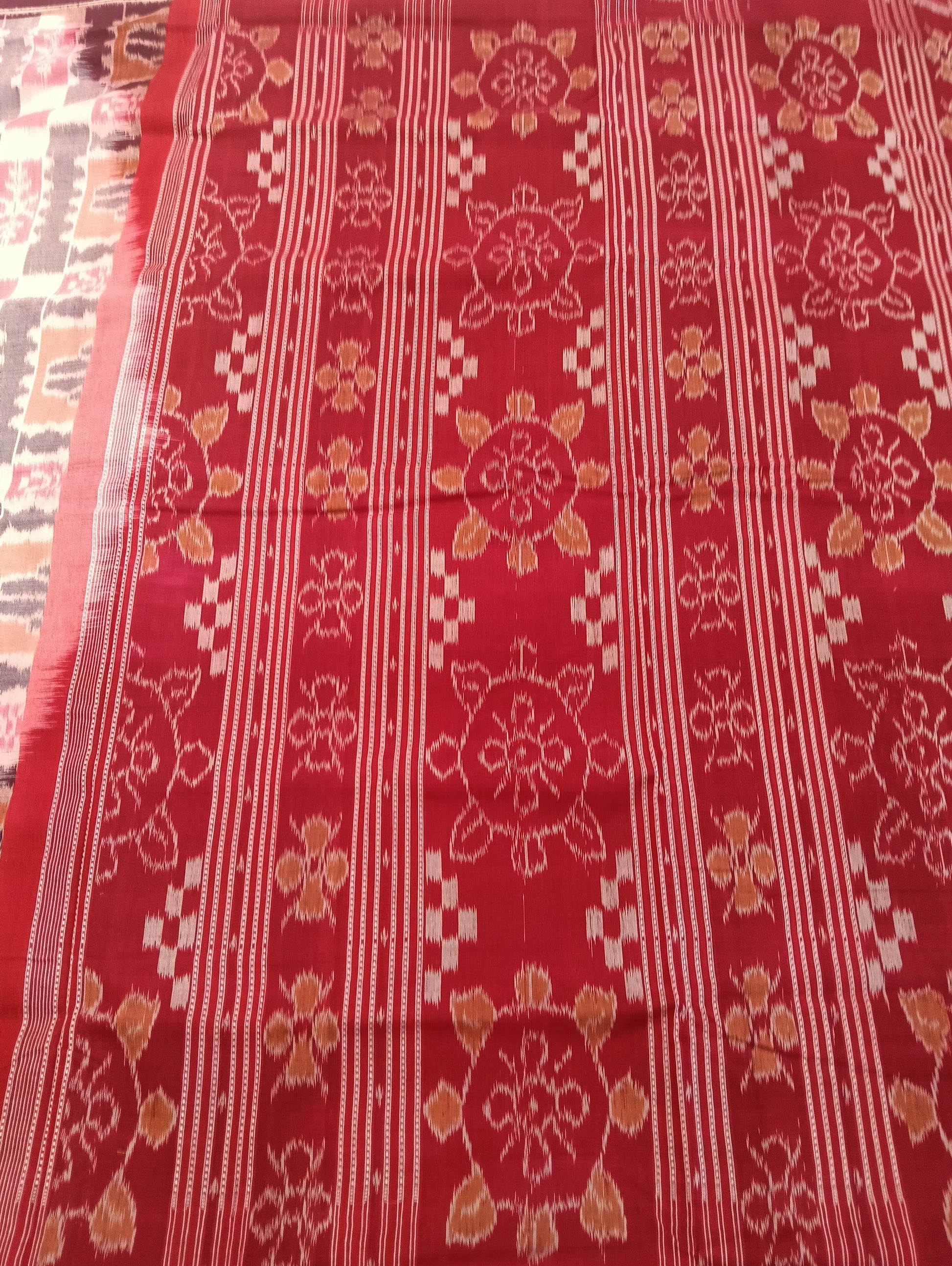 Stone coffe cotton sambalpuri saree (3592) - Tilottama