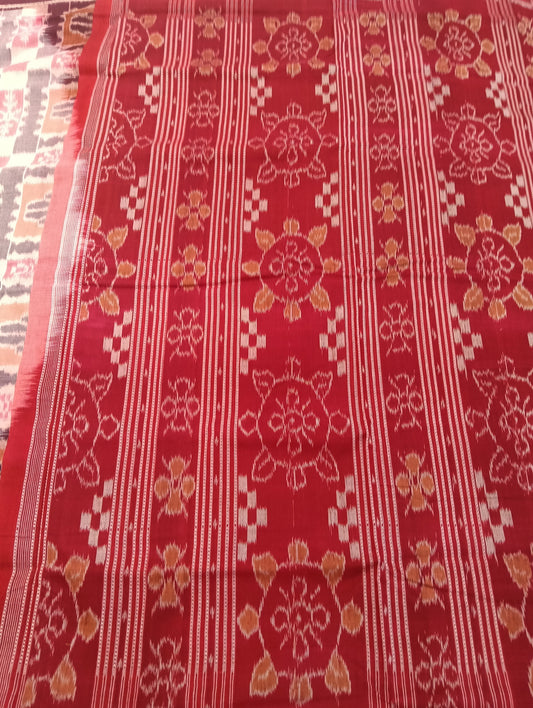 Stone coffe cotton sambalpuri saree (3592) - Tilottama
