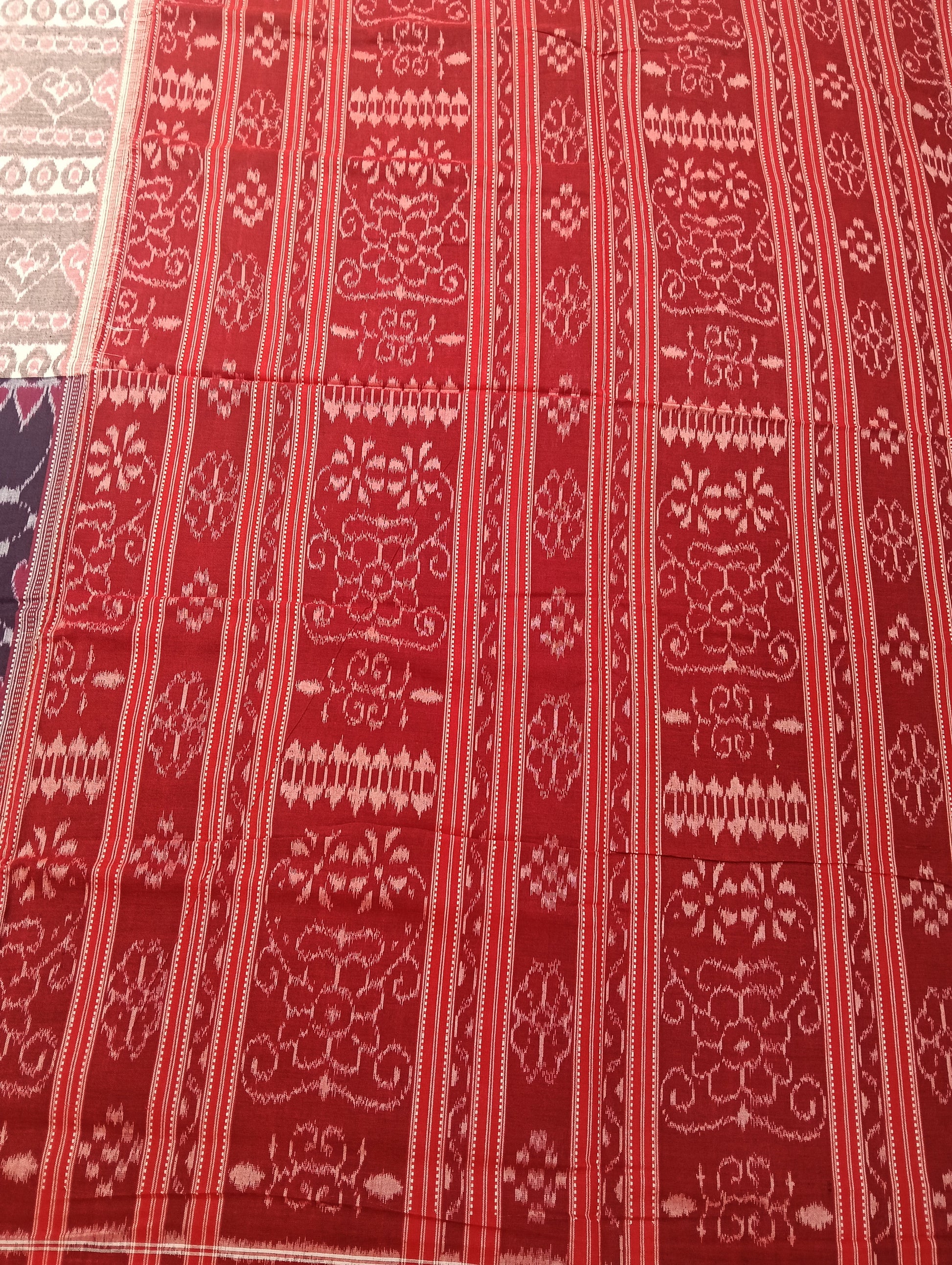 Blue stone cotton sambalpuri saree (2608) - Tilottama
